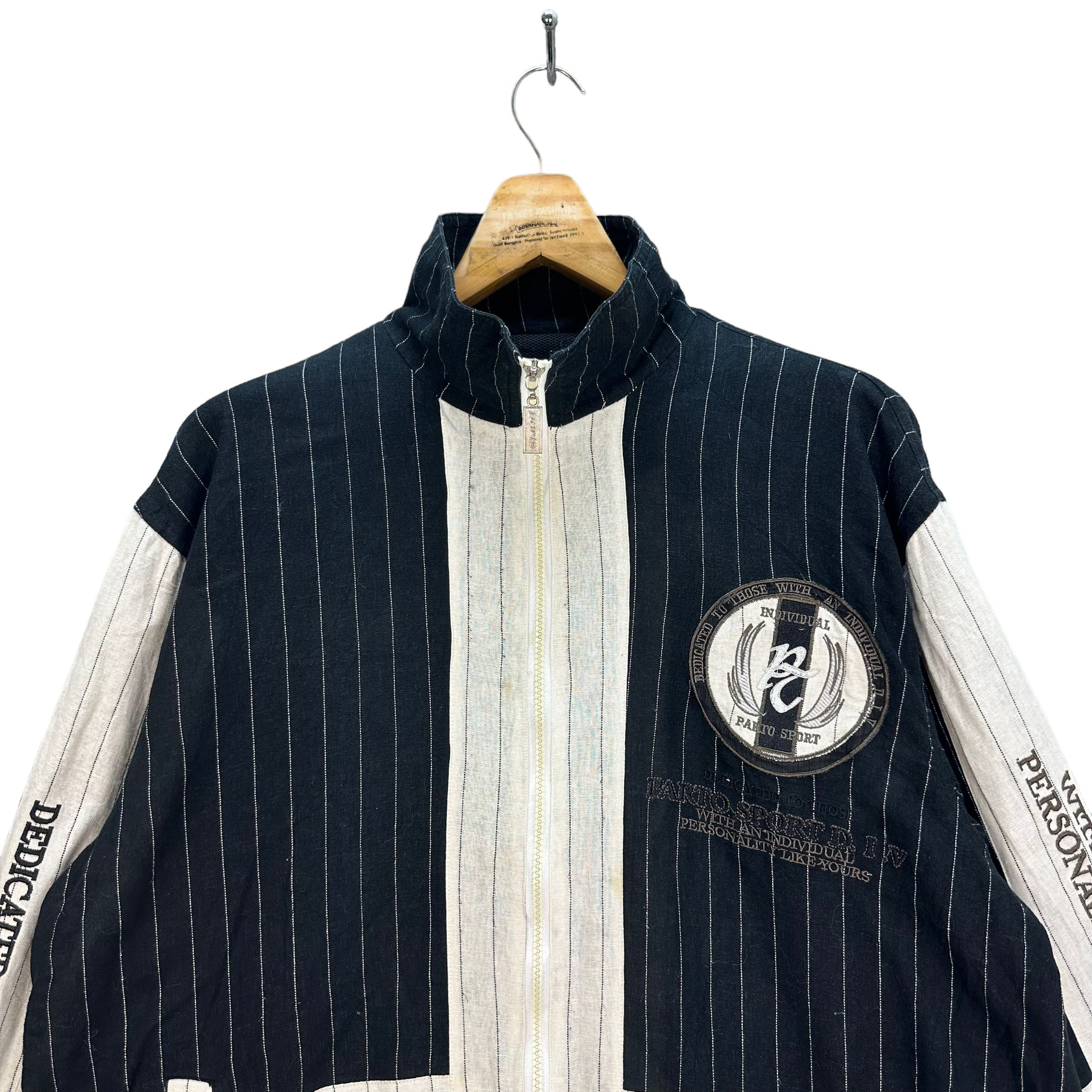 Japanese Brand PARTO SPORT STRIPED BIG LOGO JACKET #7815-179 Size US L / EU 52-54 / 3 - 2 Thumbnail