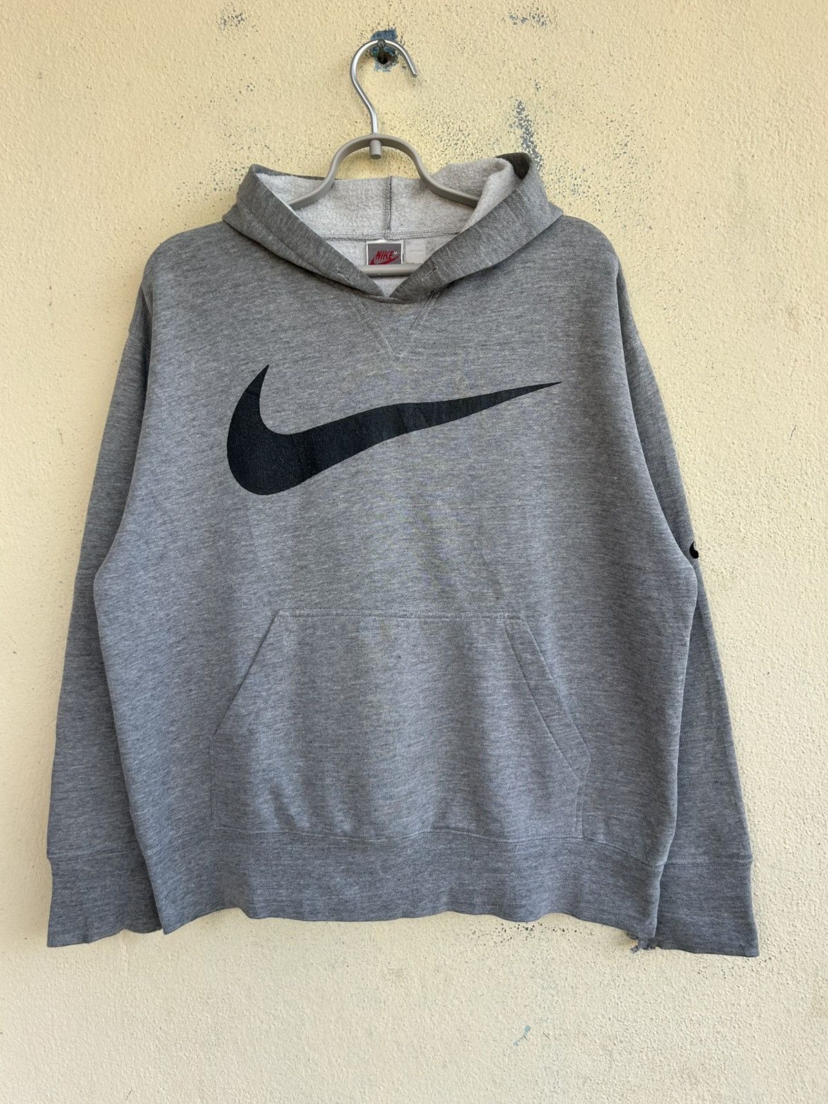 Vintage Nike Grey Tag Big Swoosh Hoodie
