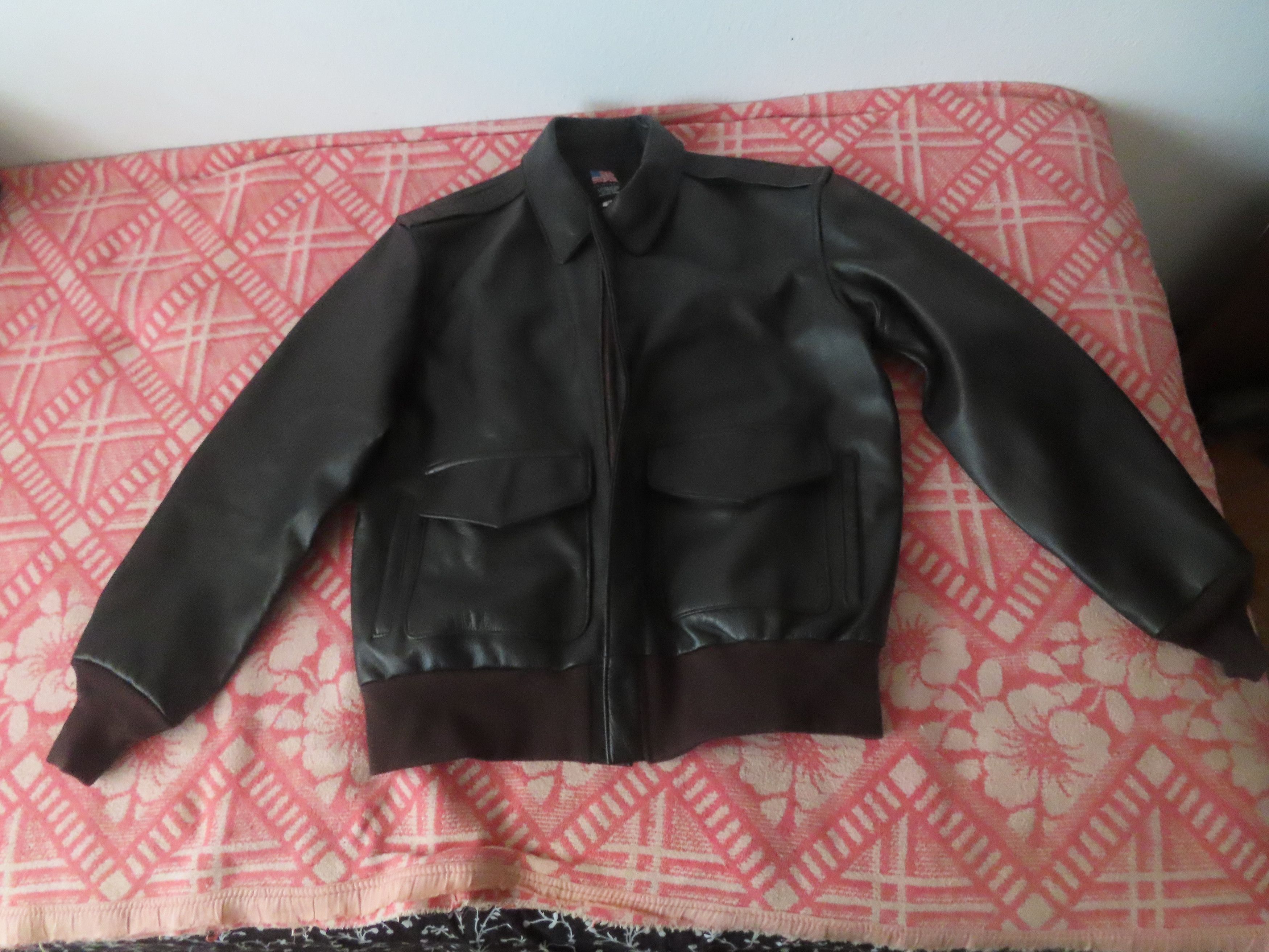 image of Us Wings Indiana Jones Leather Jacket. Made In Usa in Brown, Men's (Size Medium)