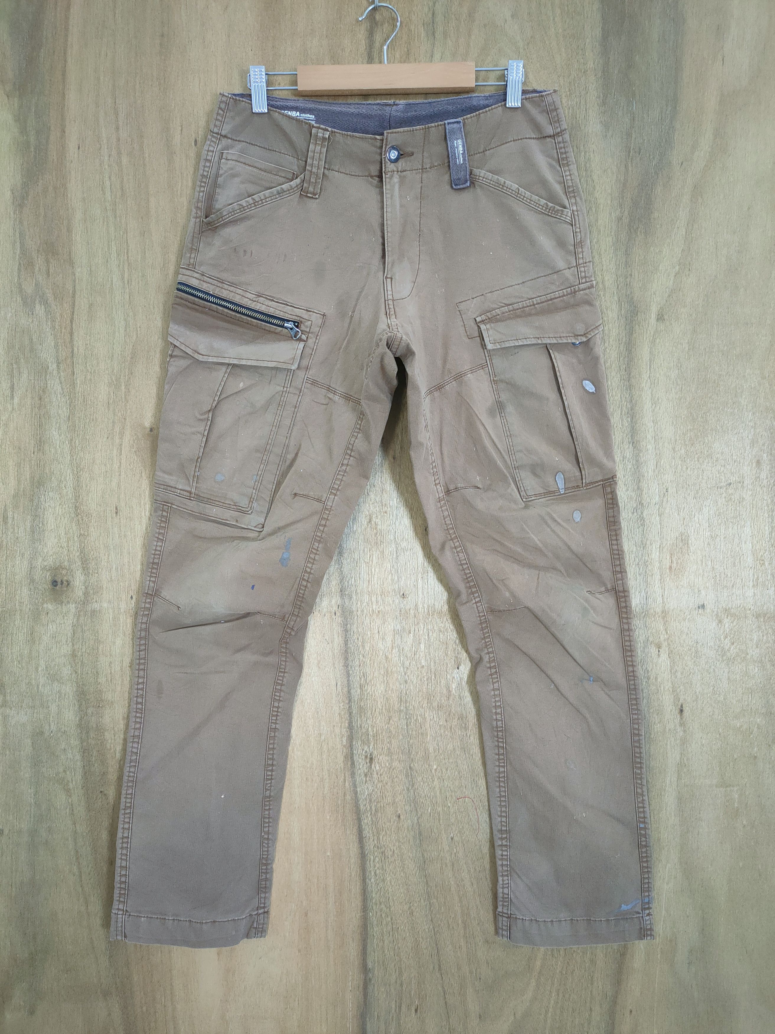 Japanese Brand VINTAGE GENBA BROWN FADED CARGO PANTS Size US 30 / EU 46 - 1 Thumbnail