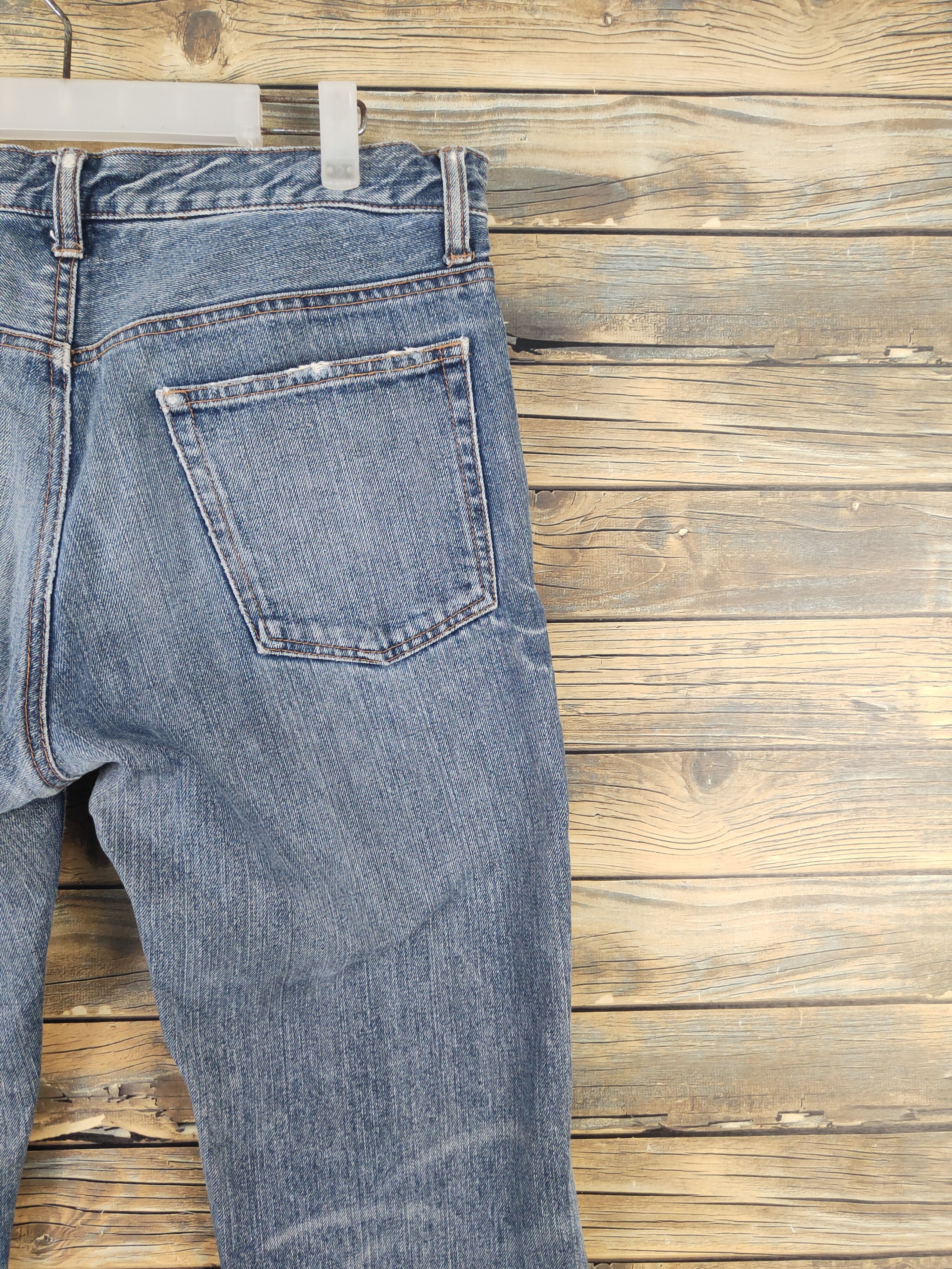 Japanese Brand Famock Blue Distressed Ripped denim Jeans #W1727 Size US 33 - 11 Thumbnail