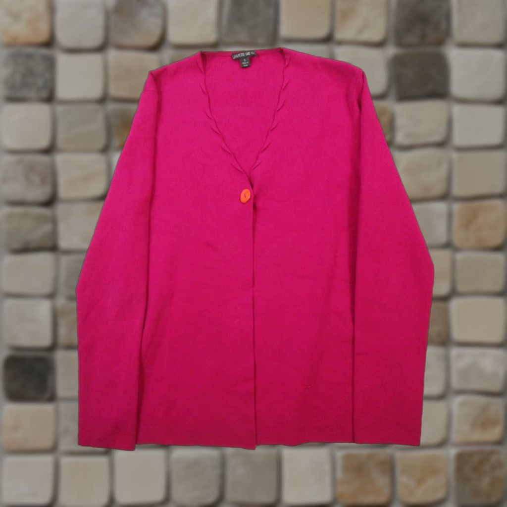 Pinko Lafayette 148 New York Sweater Cardigan Womens Small Pink Knit V-Neck Long Sleeve Regular Fit Size S / US 4 / IT 40 - 1 Thumbnail