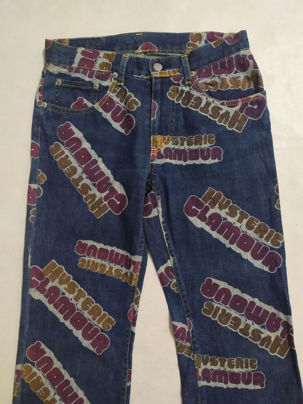 Hysteric Glamour 🔥Rare!!! Hysteric Glamour kinky Fullprint Logo Design Pants Size 29" - 2 Thumbnail