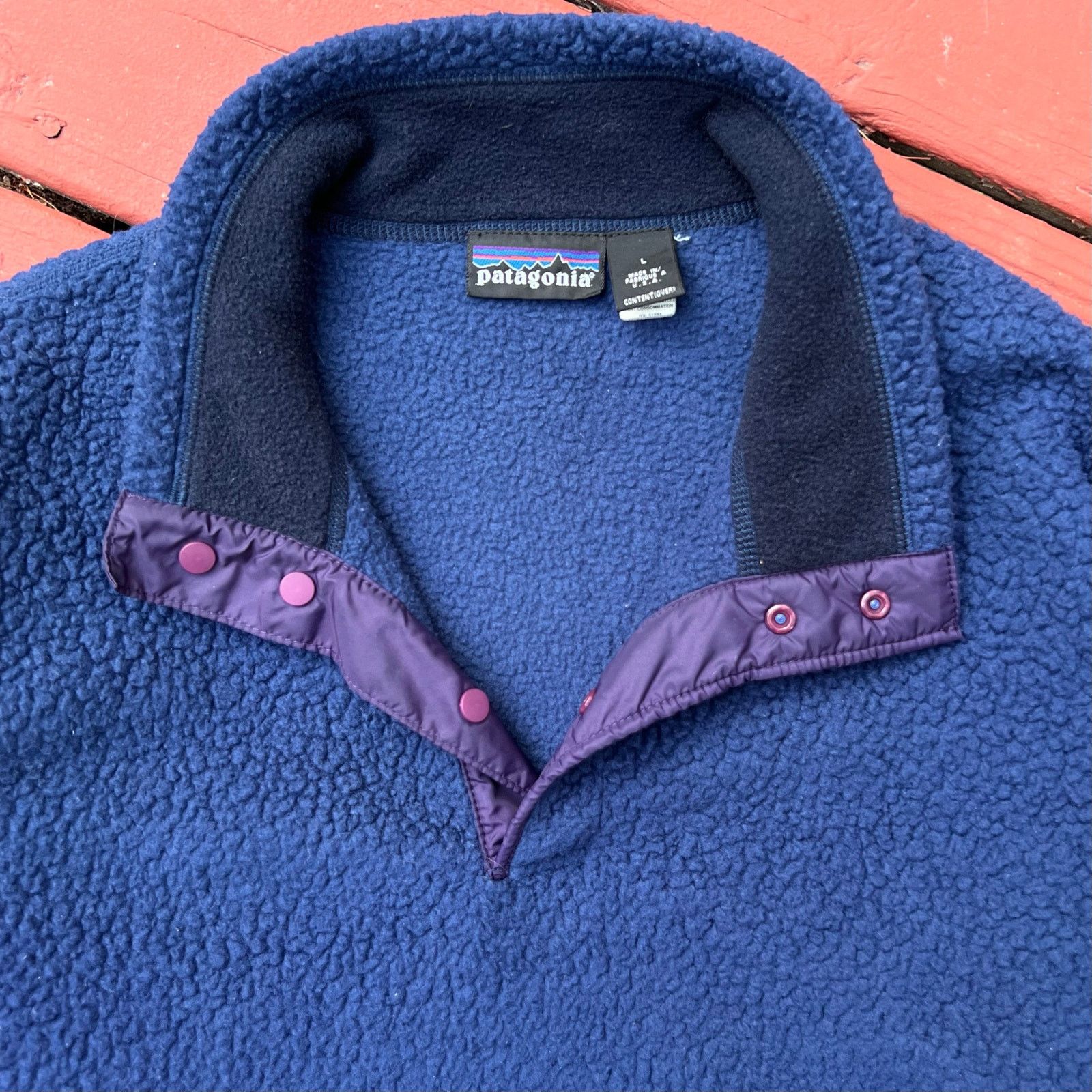 Patagonia × Vintage Vintage 90s Patagonia Synchilla Big T Fleece USA Pile Jacket Size US L / EU 52-54 / 3 - 6 Thumbnail