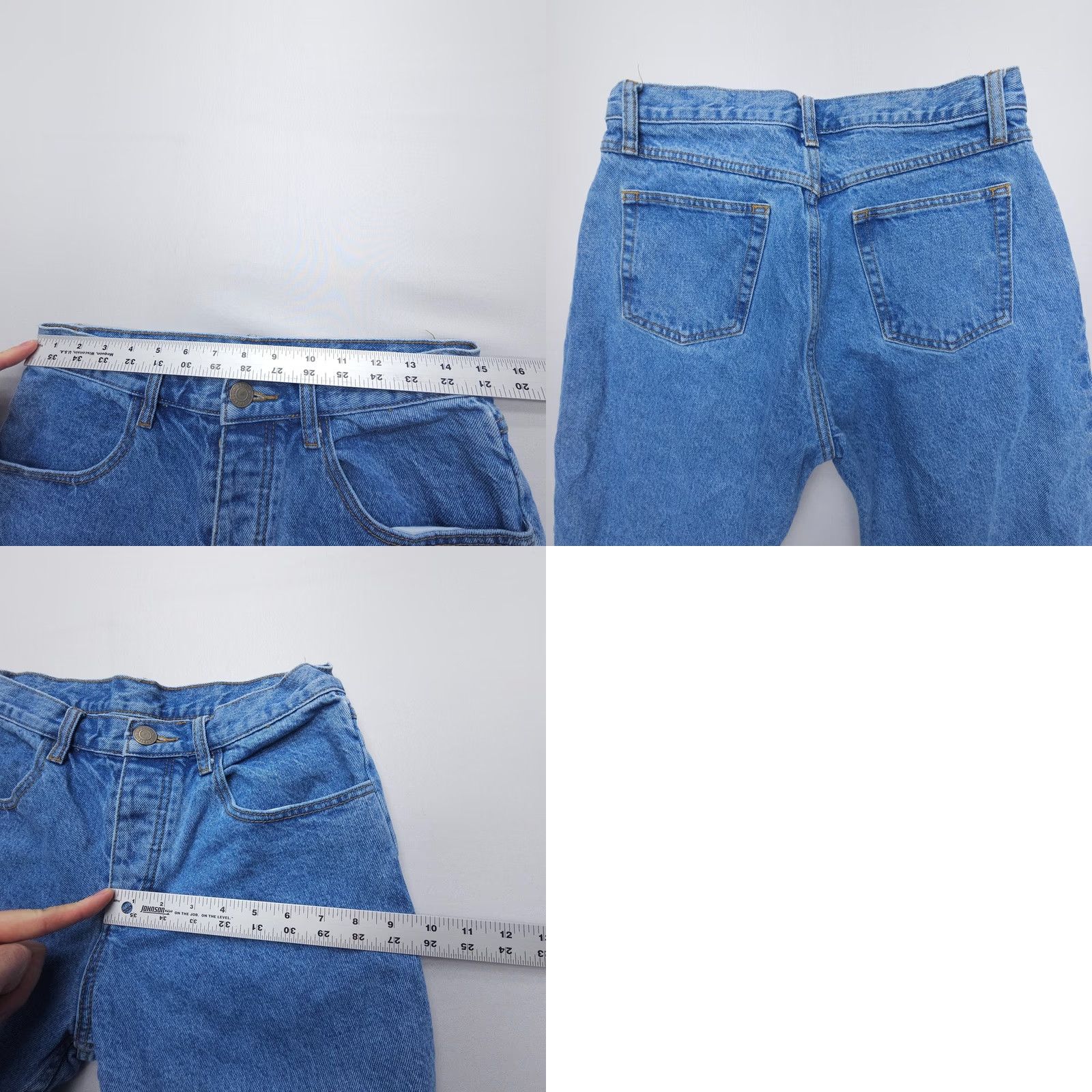 Brandy Melville Brandy Melville John J. Galt Button Fly High Rise Straight Jeans 30 x 29 Denim Blue 100% Cotton Womens Jeans Size 30" / US 8 / IT 44 - 8 Thumbnail