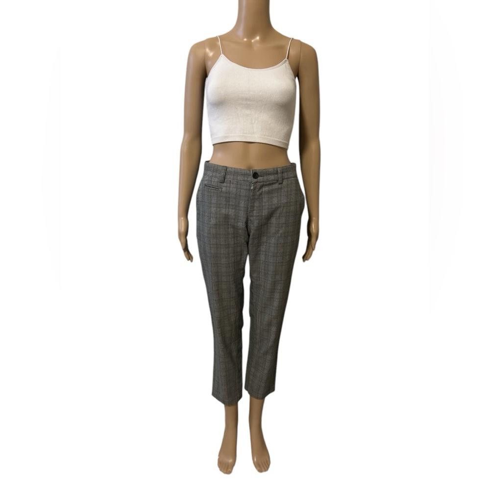 Designer Women's Grey Plaid Ankle Pants Size 28" / US 6 / IT 42 - 1 Thumbnail