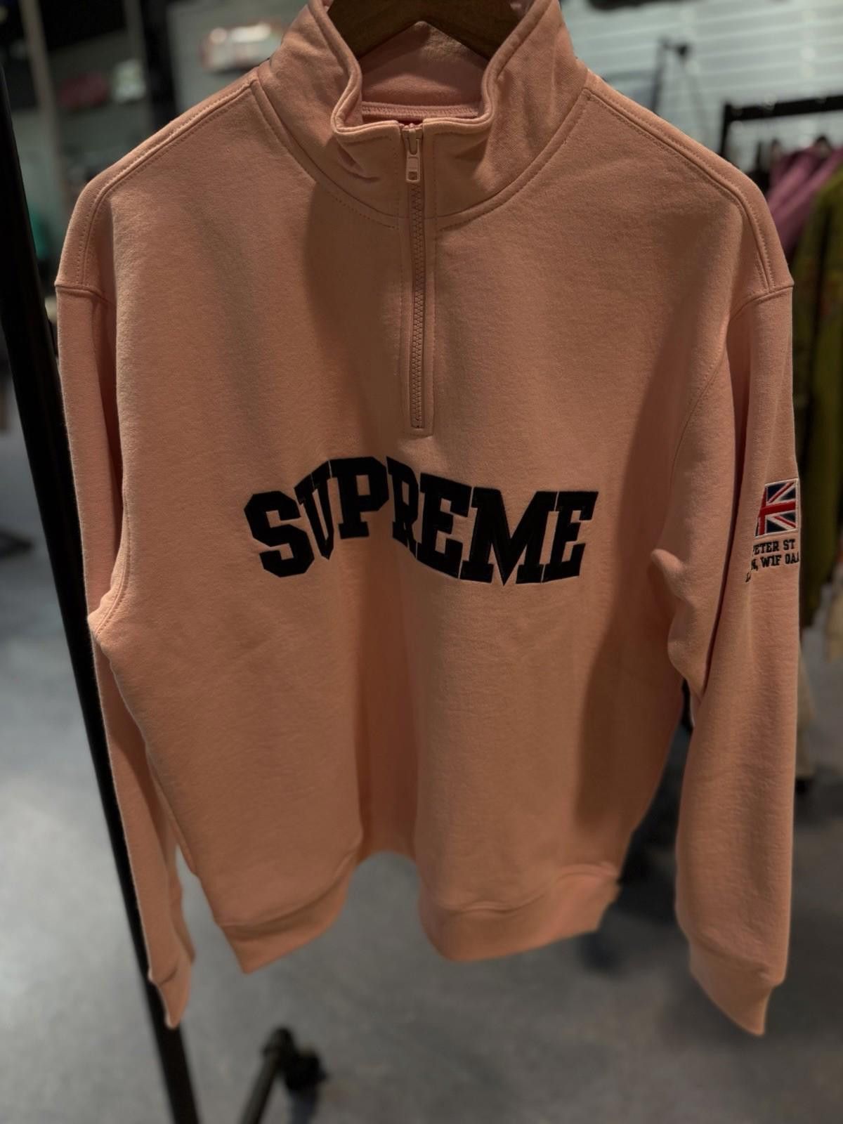 Supreme Supreme Shop Flag Half Zip Pullover Light Pink London (M) Size US M / EU 48-50 / 2 - 1 Thumbnail