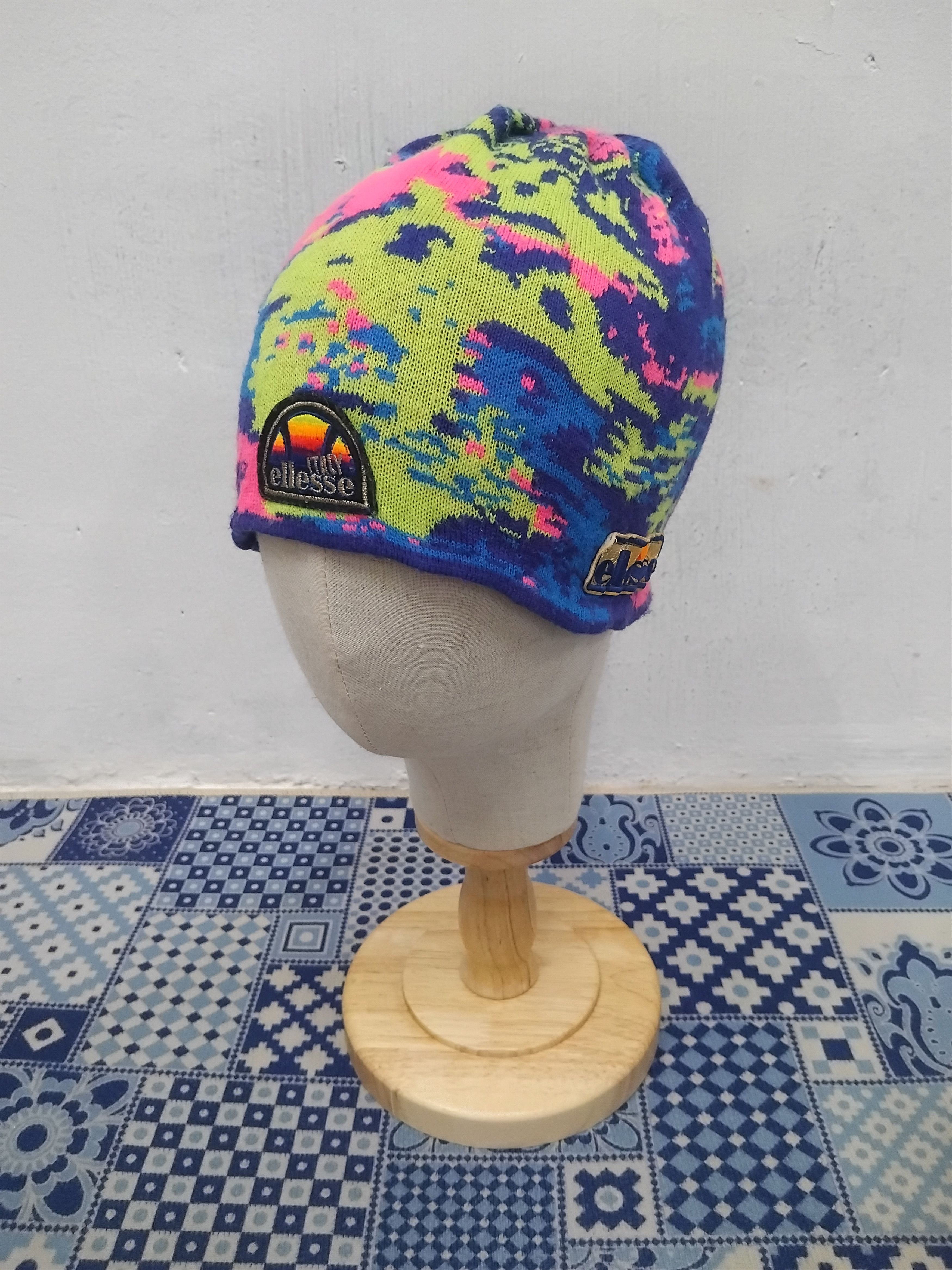 Japanese Brand 💥Vintage Ellesse rainbow beanie hat Size ONE SIZE - 1 Thumbnail