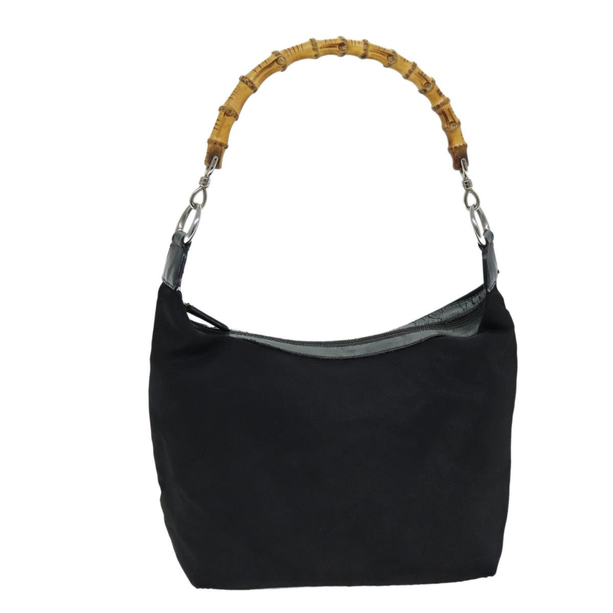 Gucci Bamboo Shoulder Bag Canvas Black 000 1998 000 1998, Women's