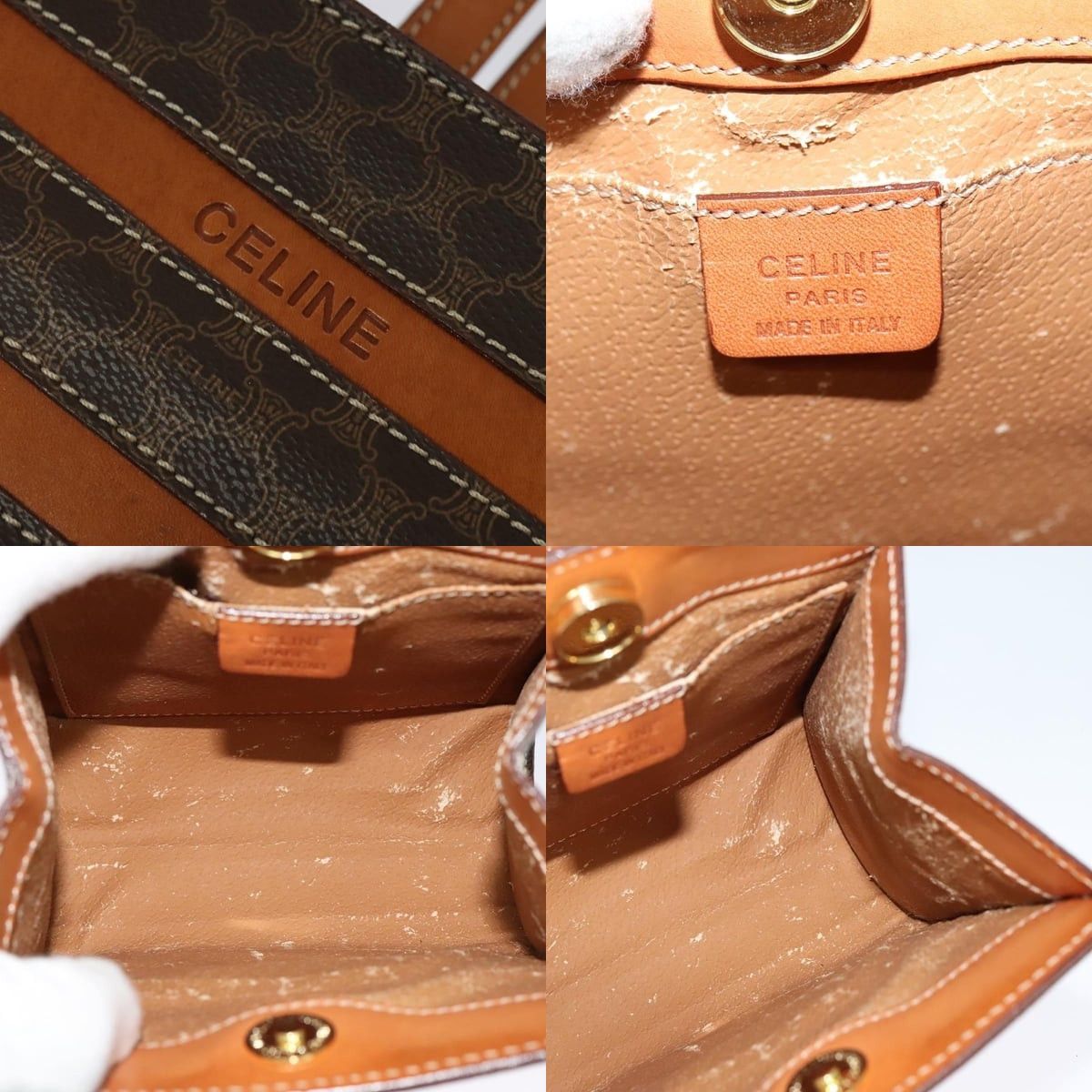 Celine CELINE Macadam Canvas Backpack Pvc Leather Brown Gold Size ONE SIZE - 11 Thumbnail