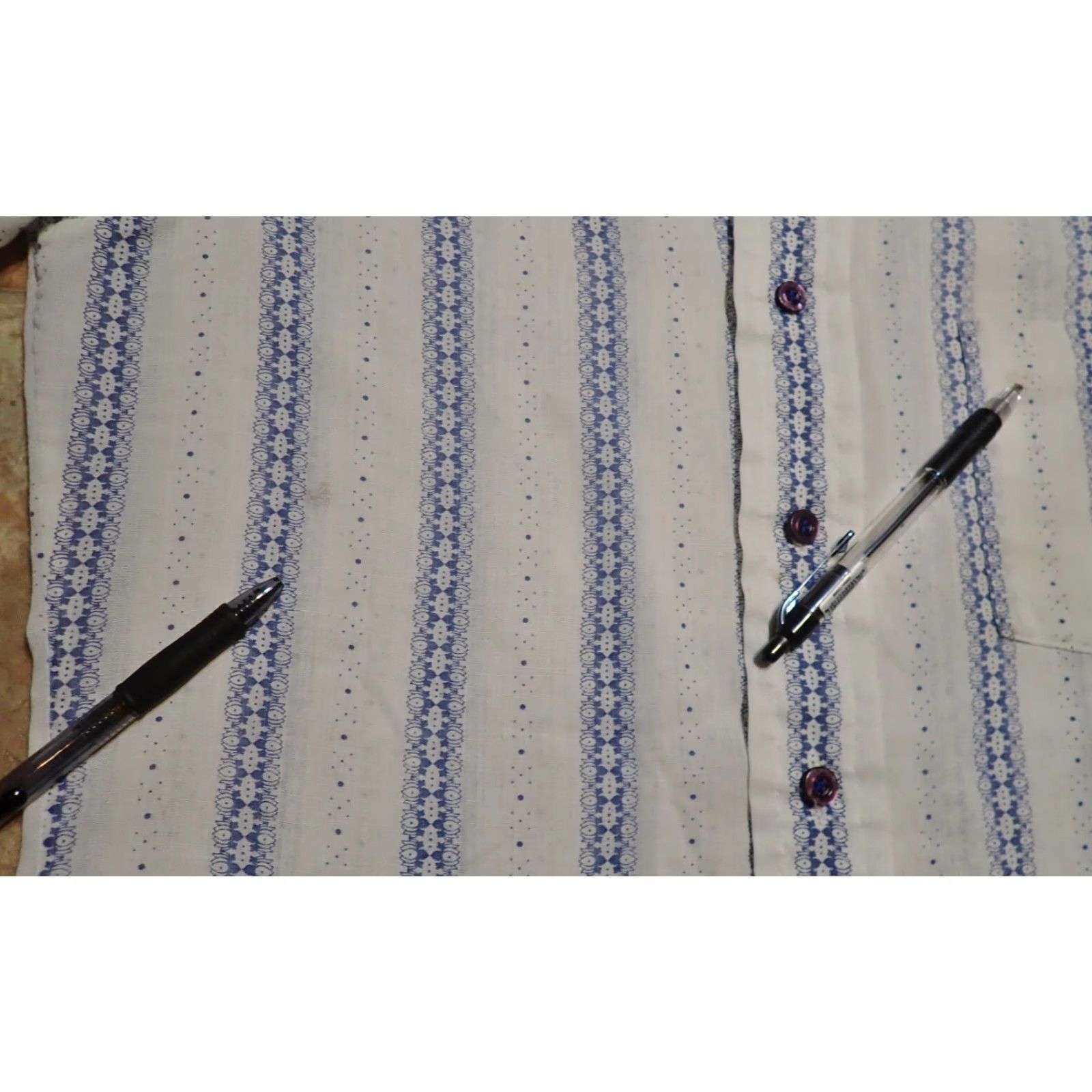 Vintage VINTAGE Career Club Shirt Mens 1960s Blue & White Striped Disco AOP 1960s 70s Rockabilly Small Mens Size US S / EU 44-46 / 1 - 7 Thumbnail
