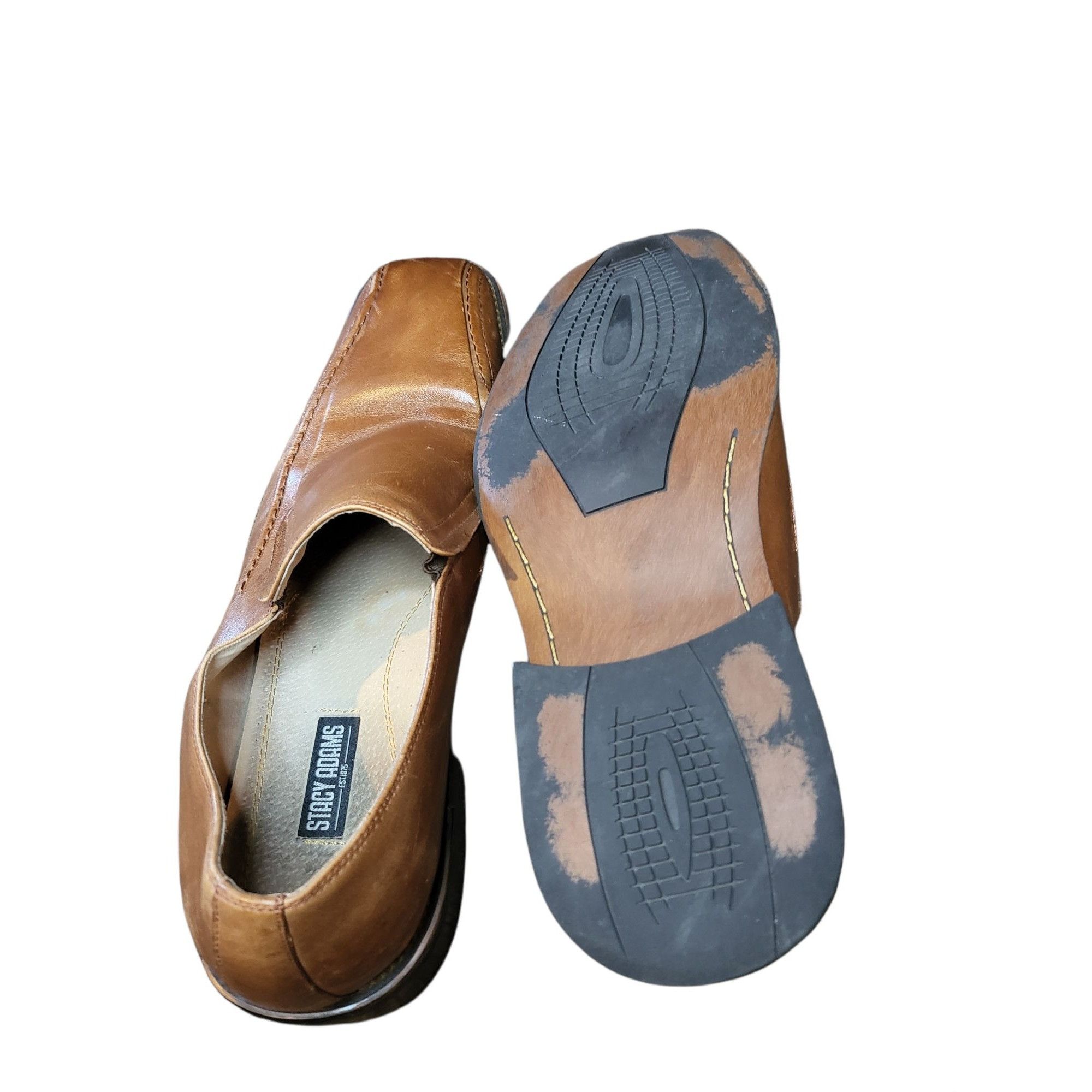Stacy Adams Stacy Adams Hillman Loafers Sz 12M Bike Toe Cognac Brown Wor Size US 12 / EU 45 - 6 Thumbnail
