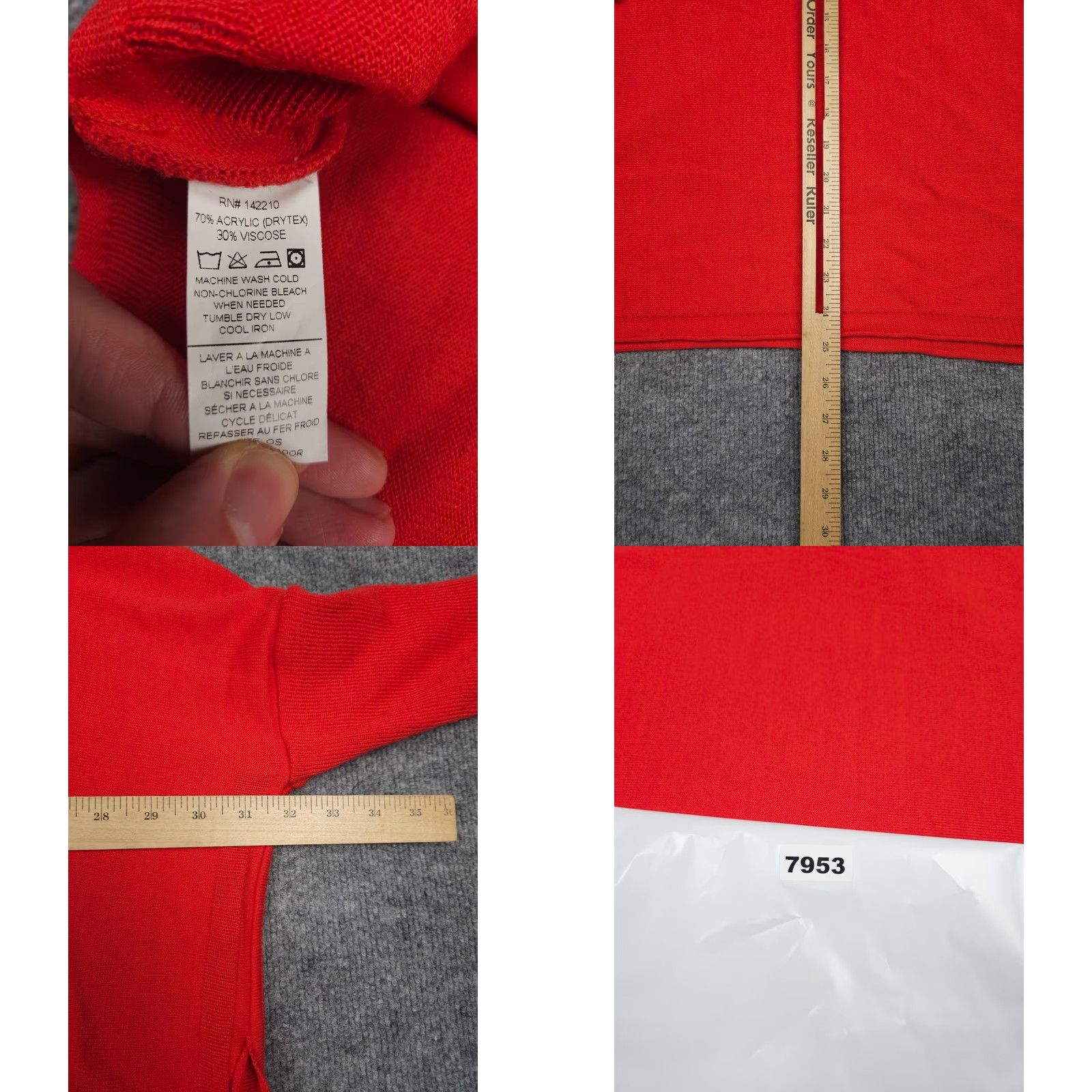 Catalina Mersea Catalina Hoodie Sweater Red One Size Acrylic Drawstring Relaxed Pullover Women's Knit Dolman Sleeve Solid Knit Pattern Size ONE SIZE - 8 Thumbnail
