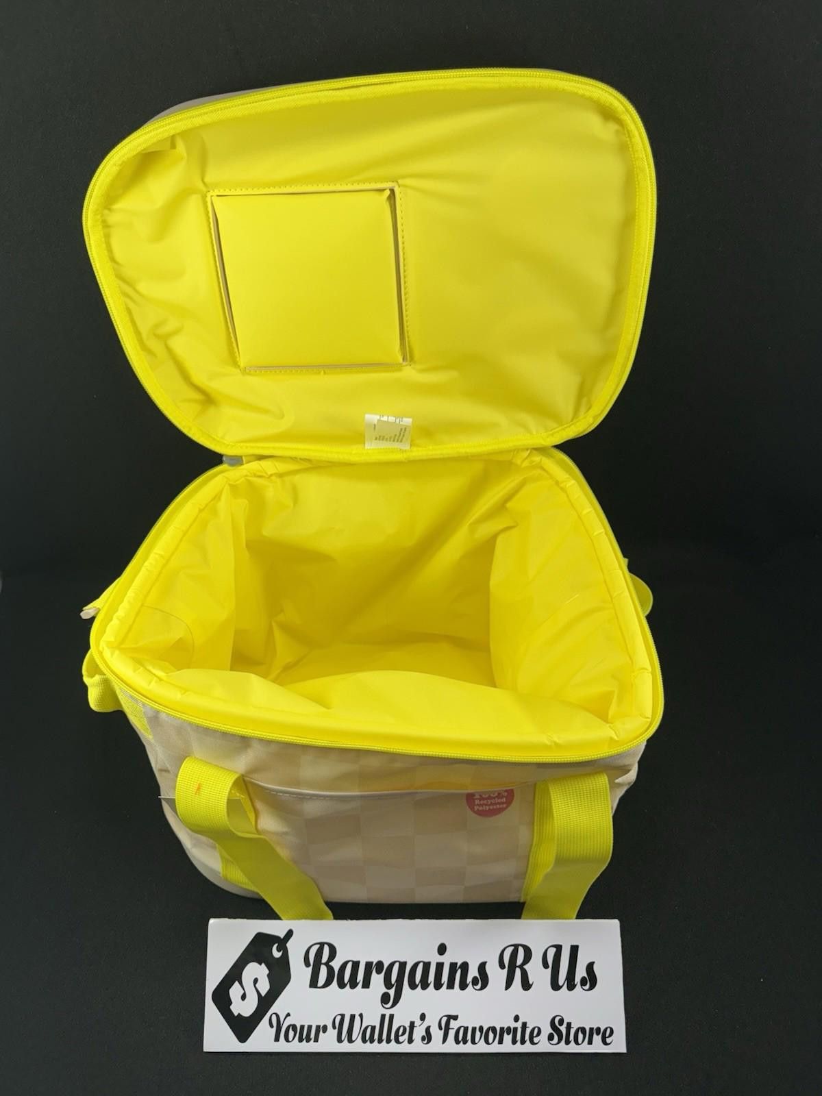 Other Sun Squad 24-Can Insulated Cooler Bag Beige Yellow Check Size ONE SIZE - 4 Thumbnail