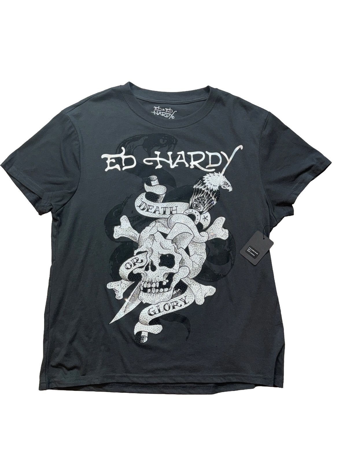 Ed Hardy Ed Hardy Charcoal Skull Glory Tee - NWT Size US L / EU 52-54 / 3 - 1 Thumbnail