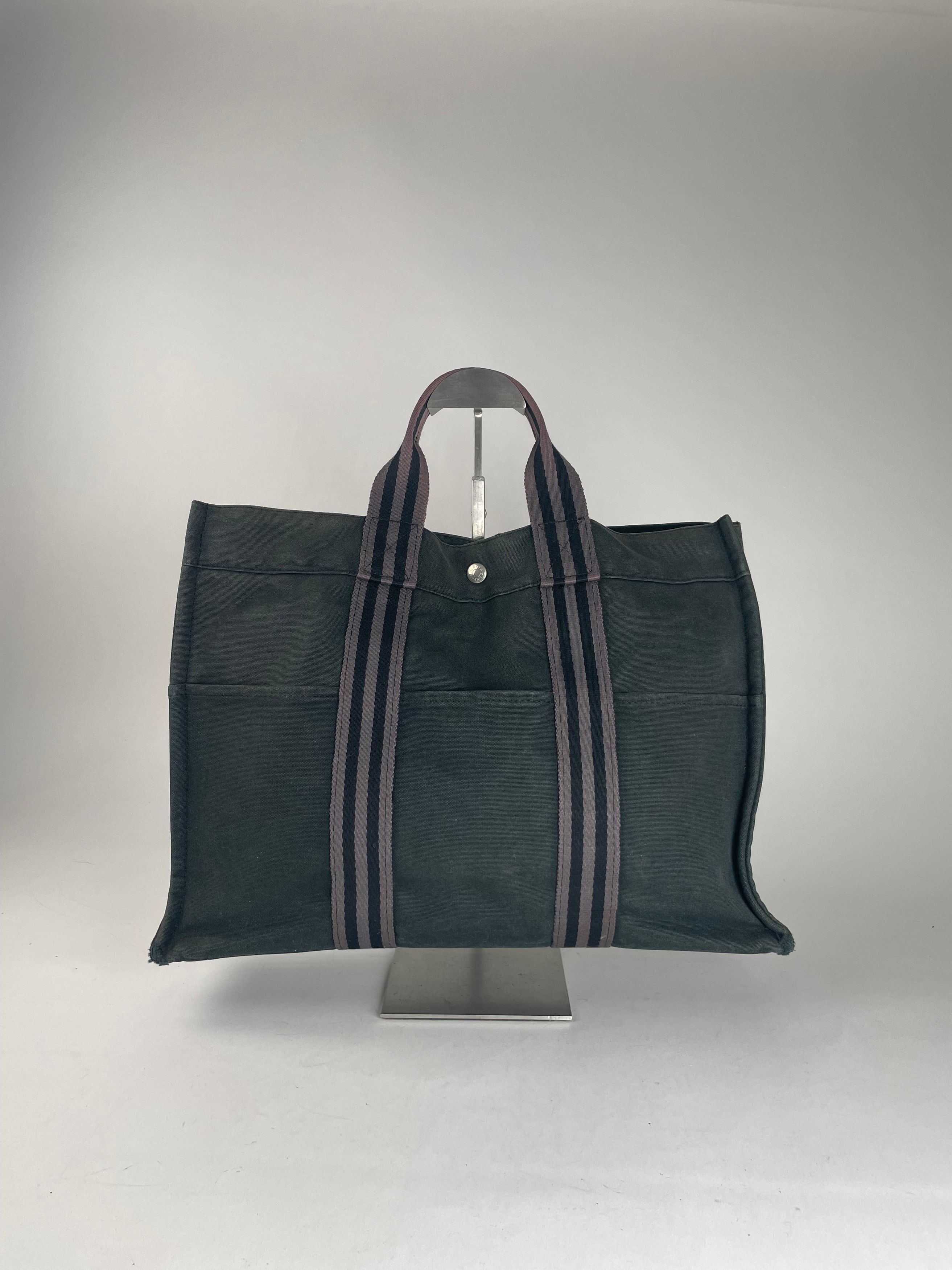 Other Vintage Hermes Canvas Shopper Bag Black Size ONE SIZE - 1 Thumbnail