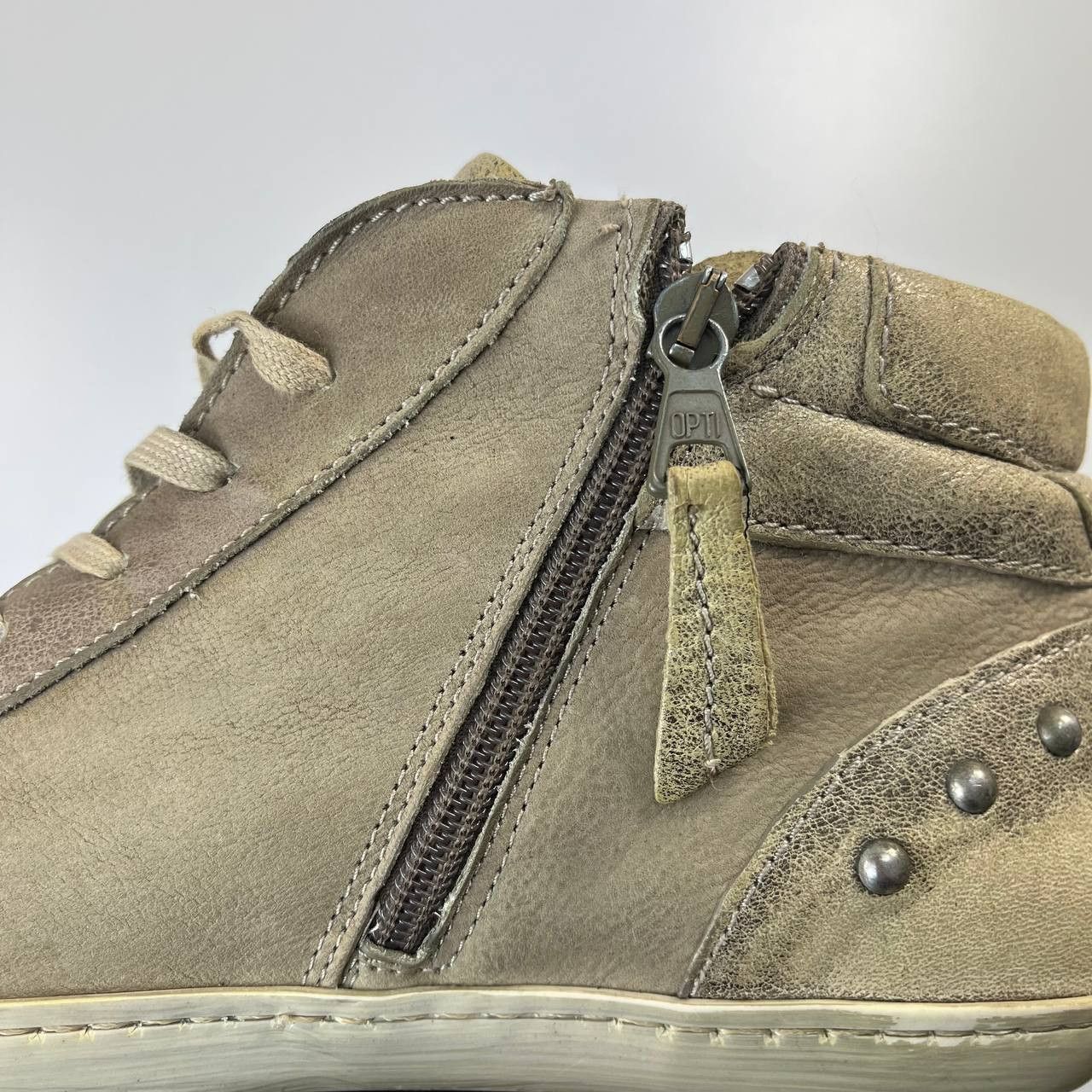 Other Roberto Santi Selection Gold Leather High Top Sneakers EU 40 Size US 8 / IT 38 - 10 Thumbnail