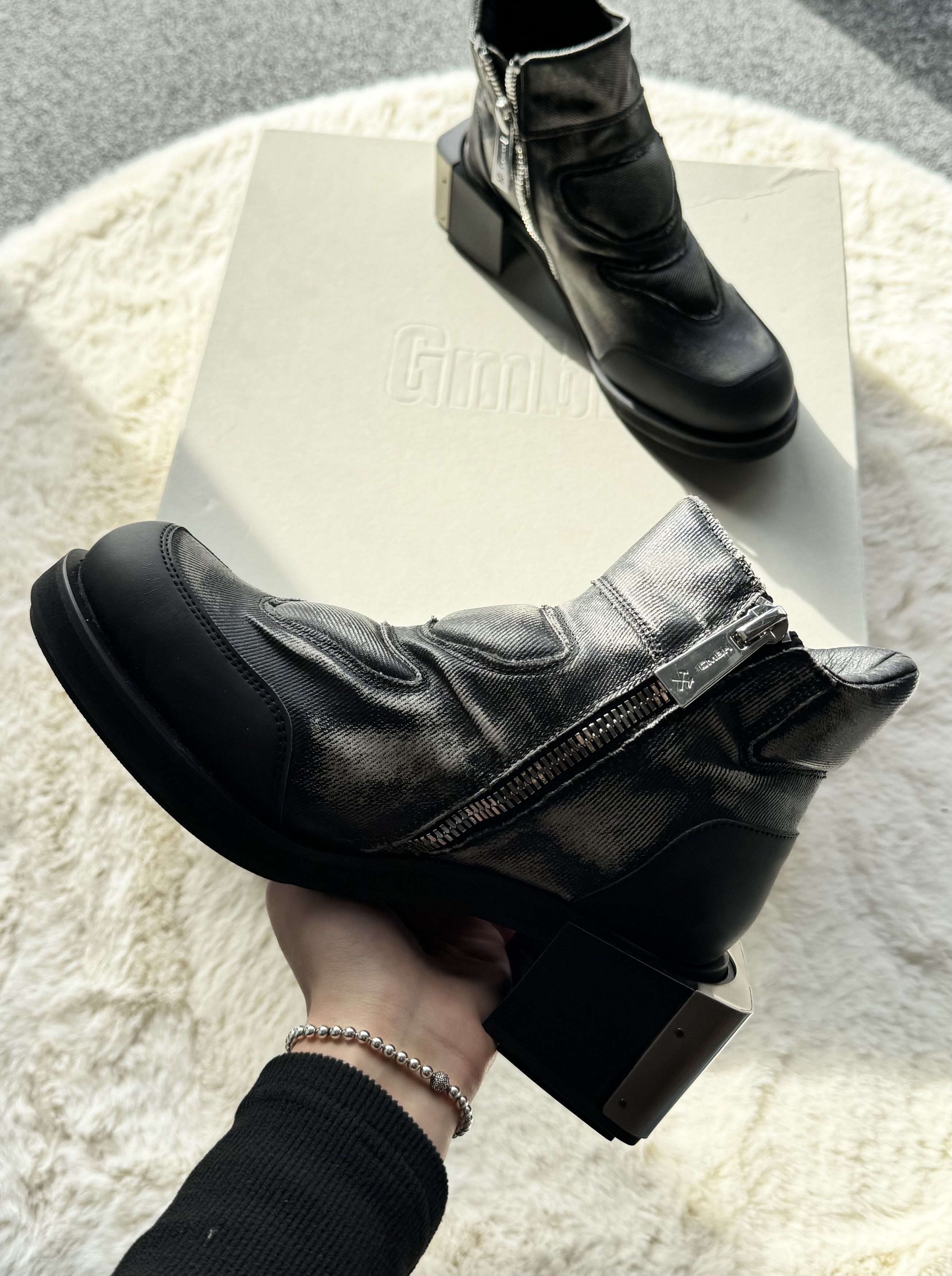 GmbH GmbH Baris black ankle boots heels on pole 37 Size US 7 / IT 37 - 2 Thumbnail