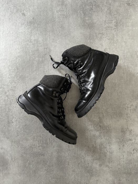 Prada AW1999 Prada High Top Vibram Leather Boots | Grailed