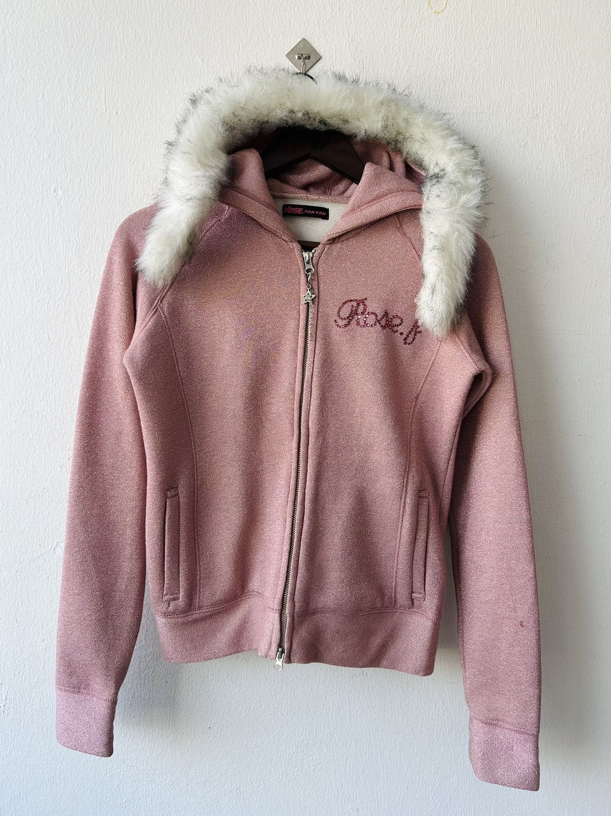 Japanese Brand Y2k Rose Zipper Hoodie Fur Size XS / US 0-2 / IT 36-38 - 4 Thumbnail