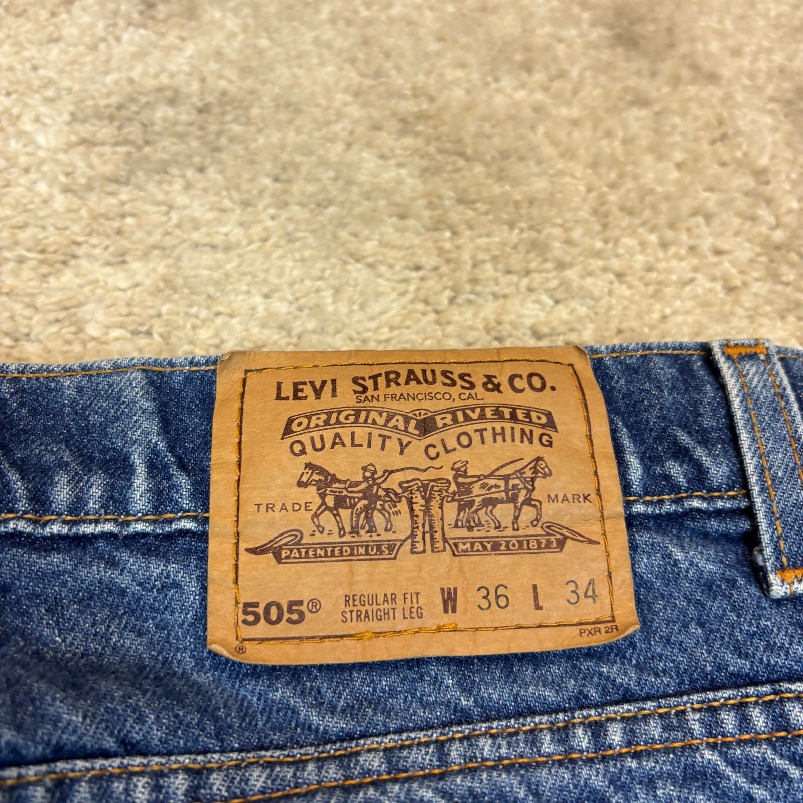 Levi's Vintage 90s Levi's 505 Orange Tab Straight Leg Jeans 36x34 Size US 36 / EU 52 - 5 Thumbnail