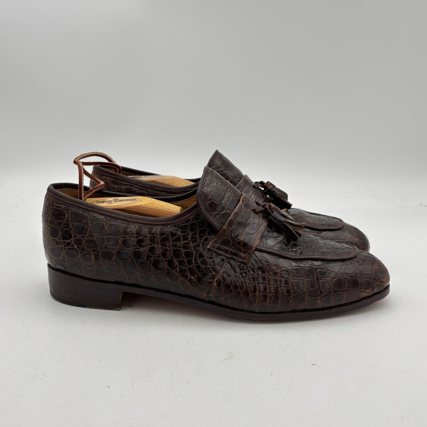 Vintage Vintage Mayer Hong Kong Crocodile Bespoke Loafers Men's 8D Size US 8 / EU 41 - 3 Thumbnail
