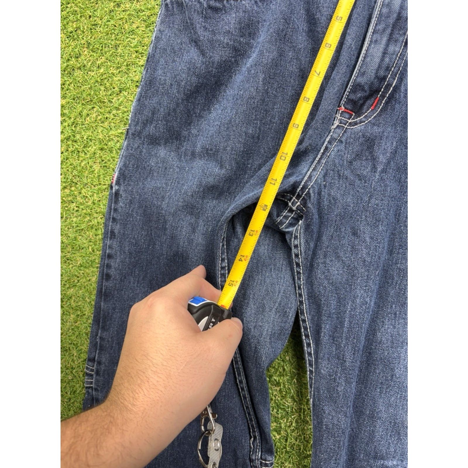 Vintage VINTAGE Red Ape Jeans Mens 36x32 Relaxed Fit 5-Pocket Denim Embroidered Grunge Y2K 90s Hip Hop Wide-Leg Jeans Mens Reg Blue Baggy 2000s Size US 36 / EU 52 - 4 Thumbnail