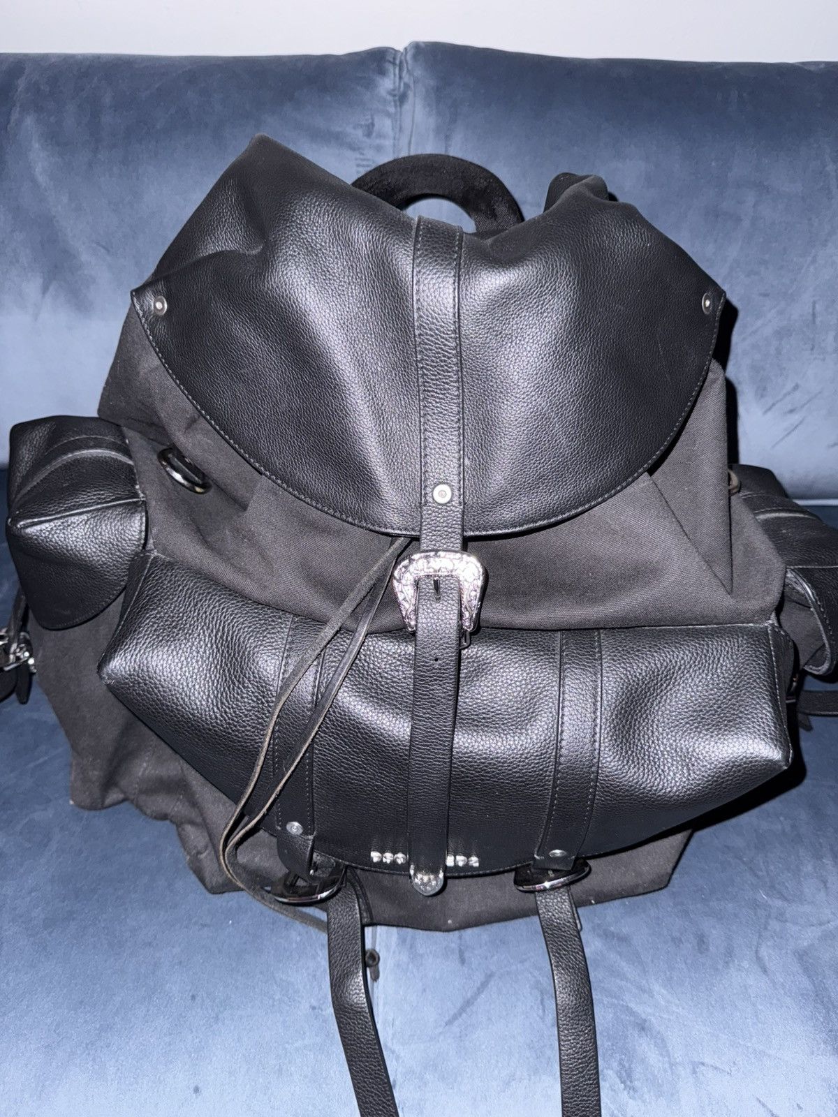Dsquared2 Amazing Western Leather Travel Bag Backpack Size ONE SIZE - 1 Thumbnail