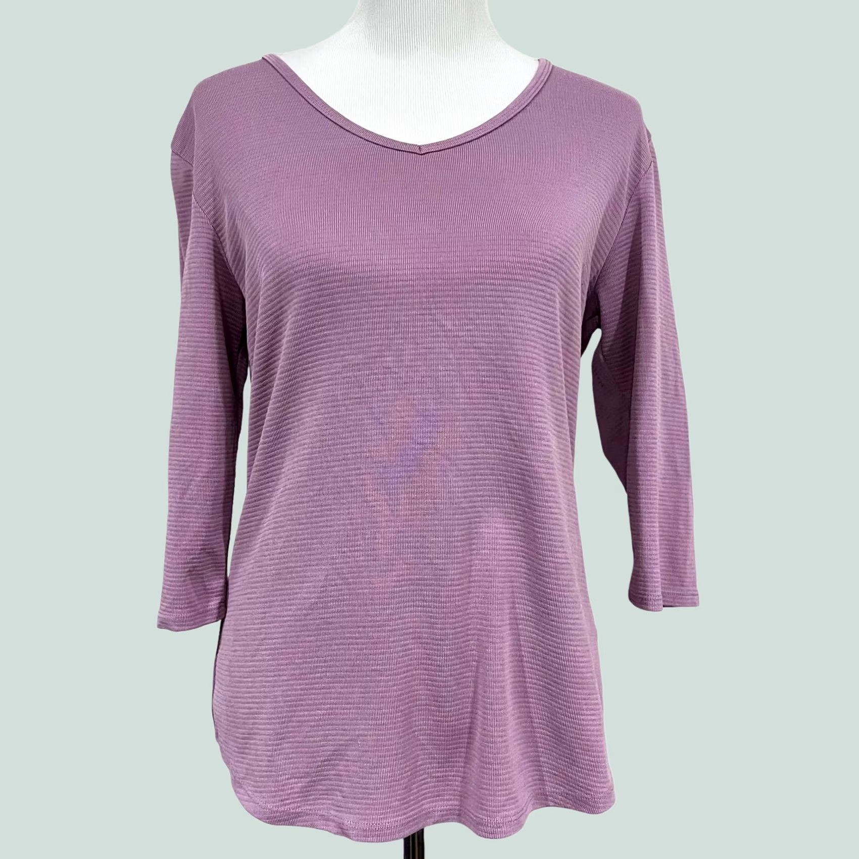 Essentials VINTAGE Seg’ments Essentials Women’s Purple Shirt Long Sleeve V-Neck Sz M Size M / US 6-8 / IT 42-44 - 1 Thumbnail