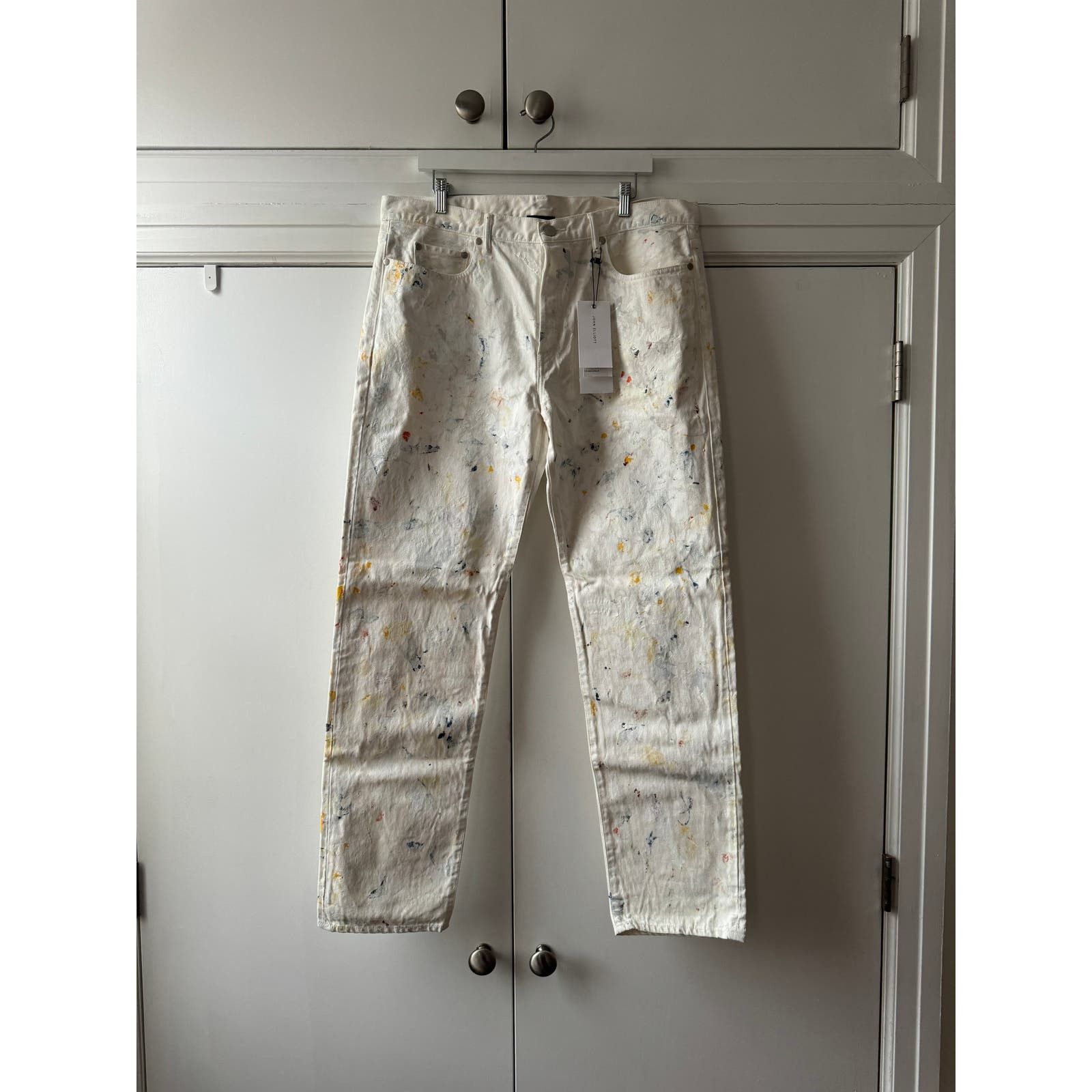 image of John Elliott John Elliot The Daze 2 Pollik Painter Denim in White, Men's (Size 36)