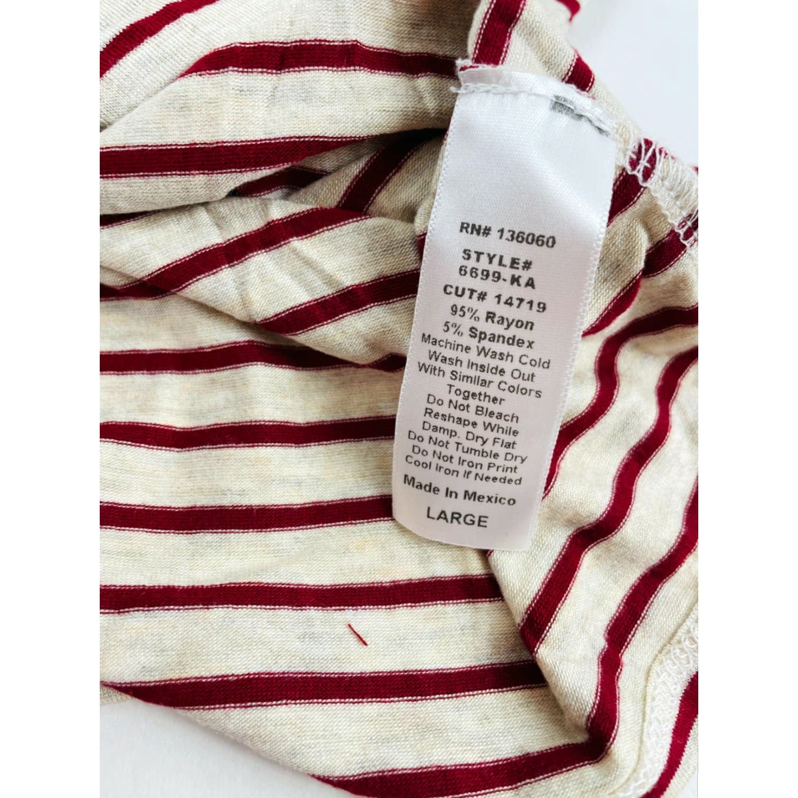 Vintage Project Social Turtleneck Shirt Women L Burgundy Tan Striped Long Sleeve NWT Size L / US 10 / IT 46 - 8 Thumbnail