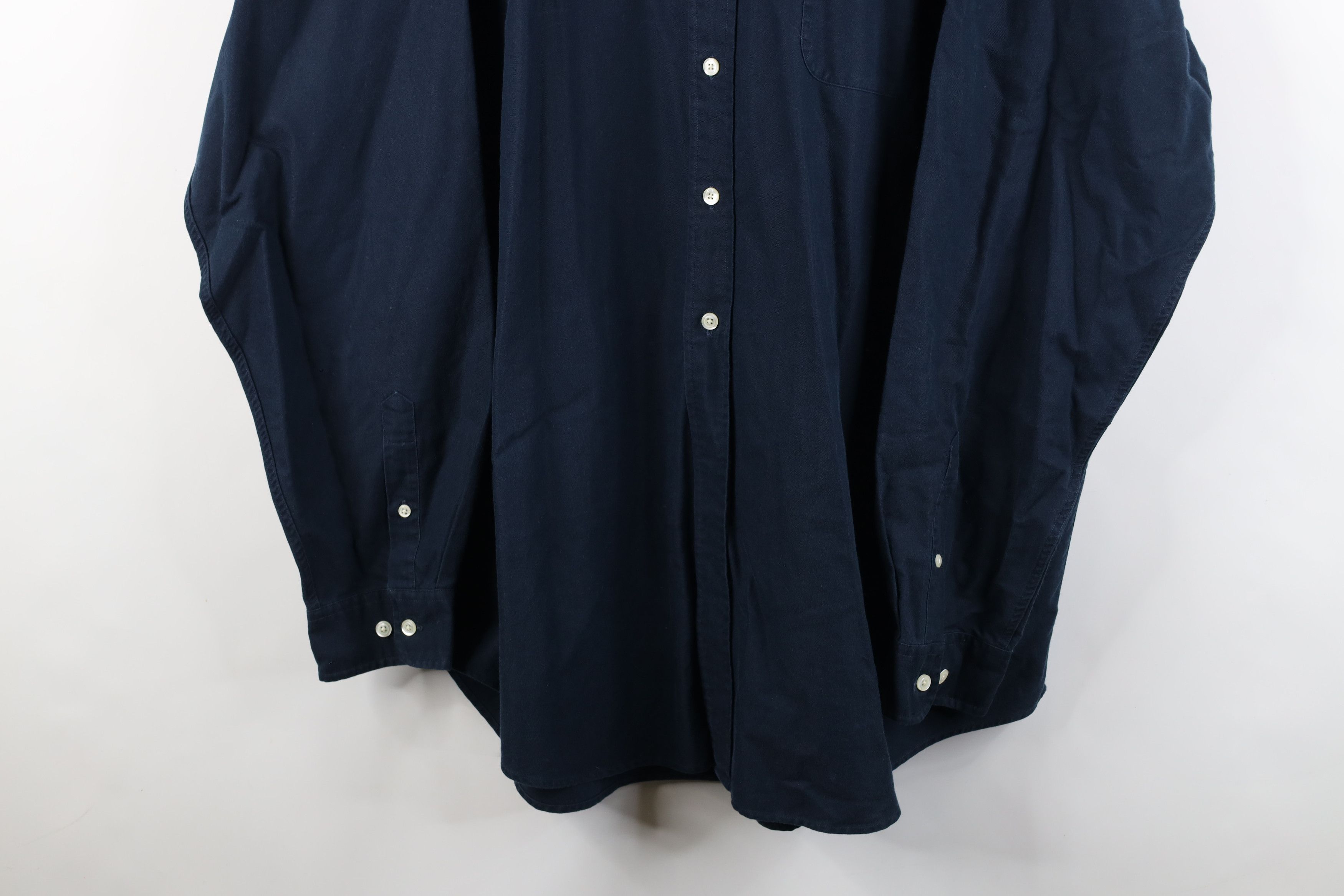 Vintage Vintage 90s Streetwear Collared Button Down Shirt Navy Blue Size US XXL / EU 58 / 5 - 3 Thumbnail