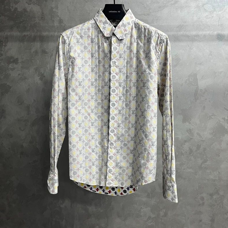 Louis Vuitton LOUIS VUITTON White printed casual cotton square-neck long- Size US S / EU 44-46 / 1 - 1 Thumbnail