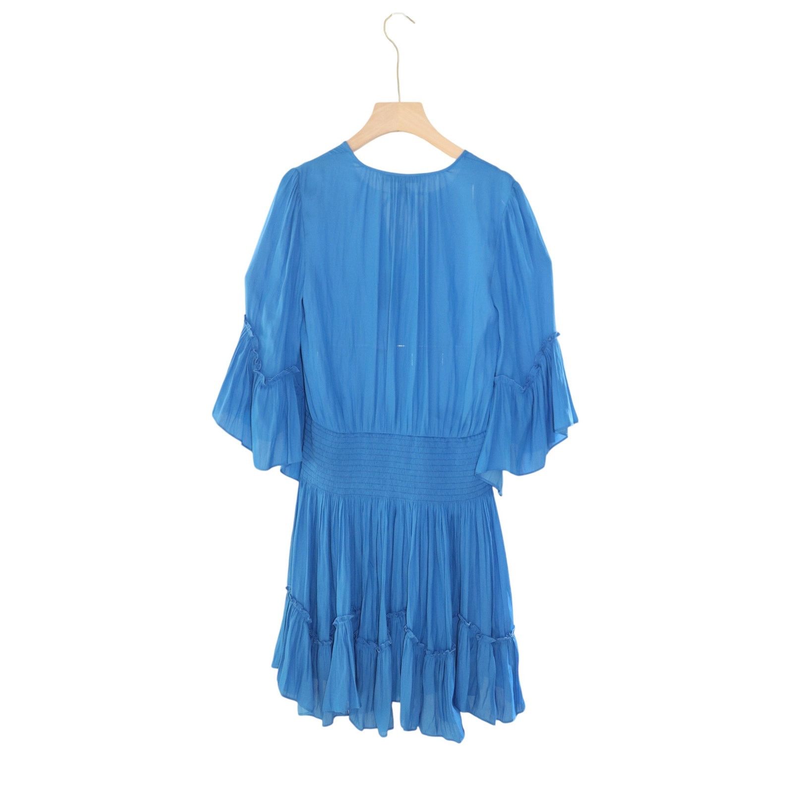 Halston Heritage NWT Halston Heritage Tie-Neck Smock-Waist Dress Size Medium Size M / US 6-8 / IT 42-44 - 3 Thumbnail