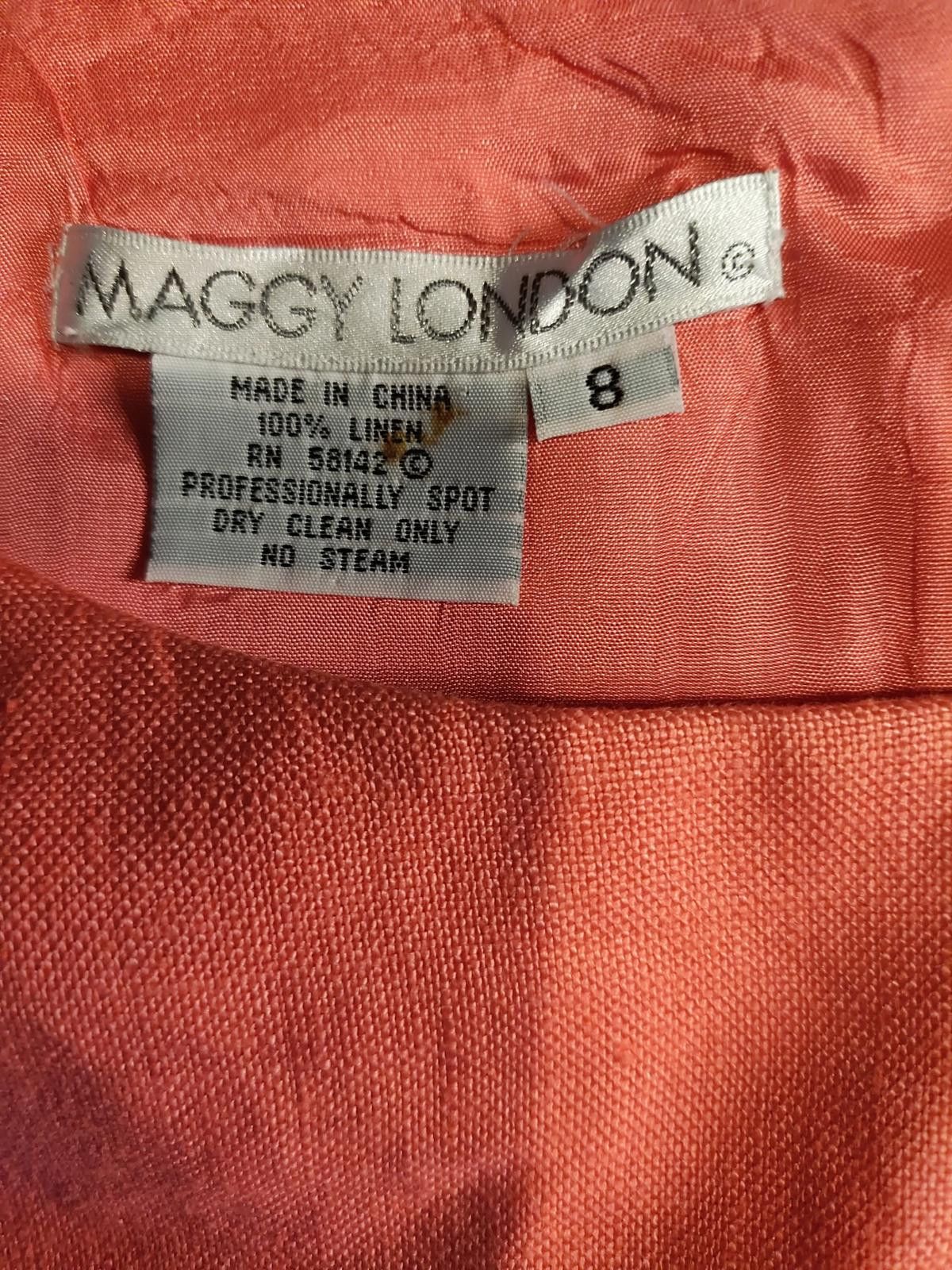 Other Maggy London Elegant Coral Midi Dress with Floral Embroidery Size M / US 6-8 / IT 42-44 - 7 Thumbnail