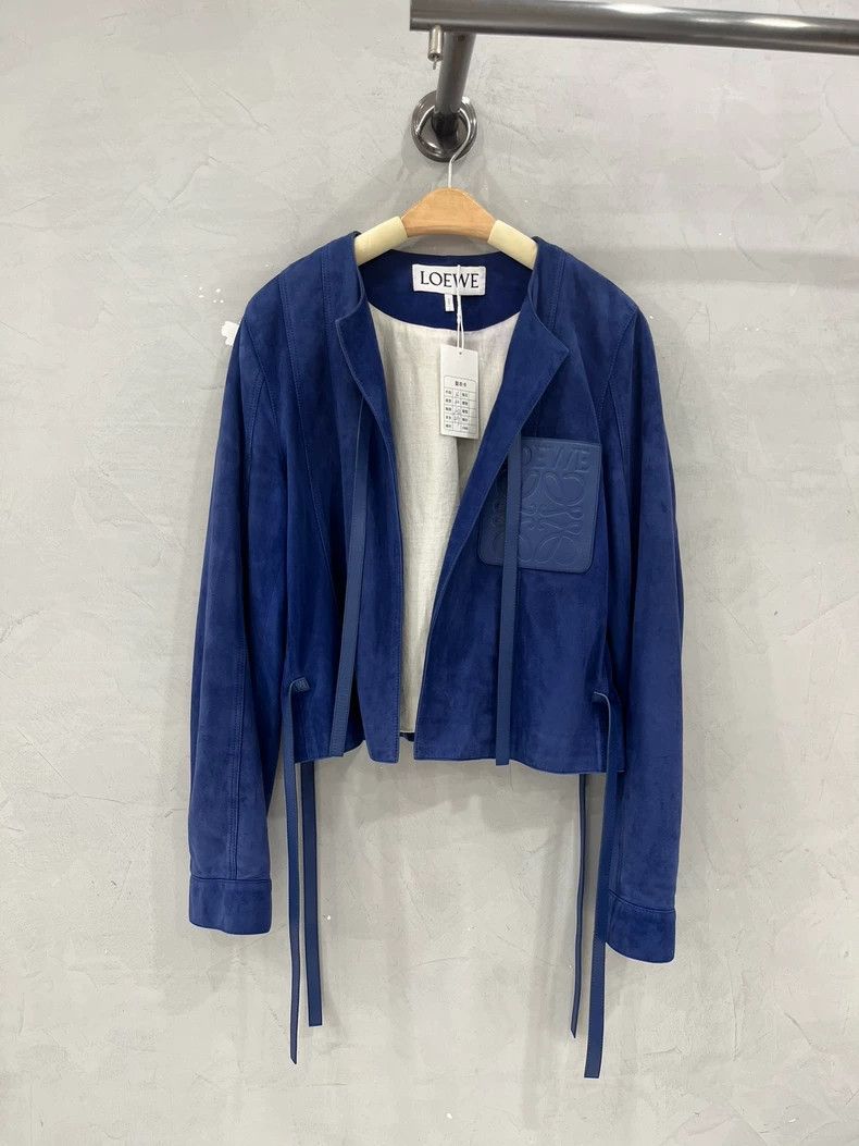 Loewe LOEWE Dark blue leather coat Size XXS / US 00 / IT 34 - 1 Thumbnail