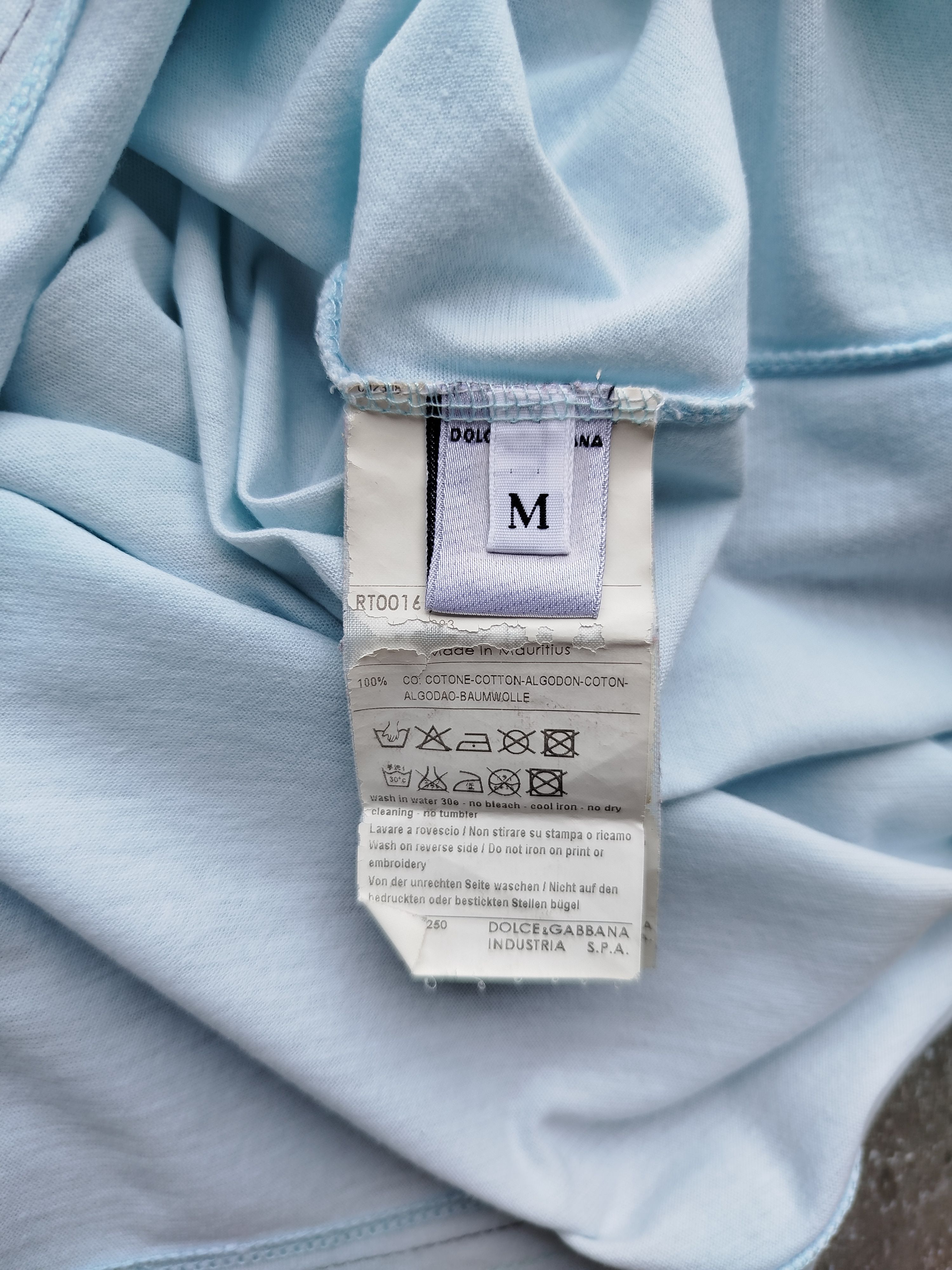 Dolce & Gabbana D&G T-Shirt Polo Light Blue Cotton Vintage 00s Size US M / EU 48-50 / 2 - 14 Thumbnail