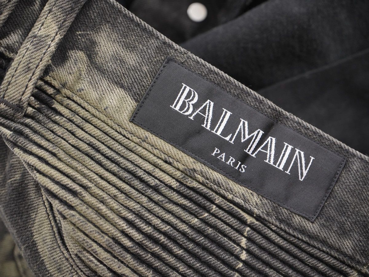 Balmain Balmain Blue Acid Washed Denim Biker Jeans 34 Size US 34 / EU 50 - 6 Thumbnail