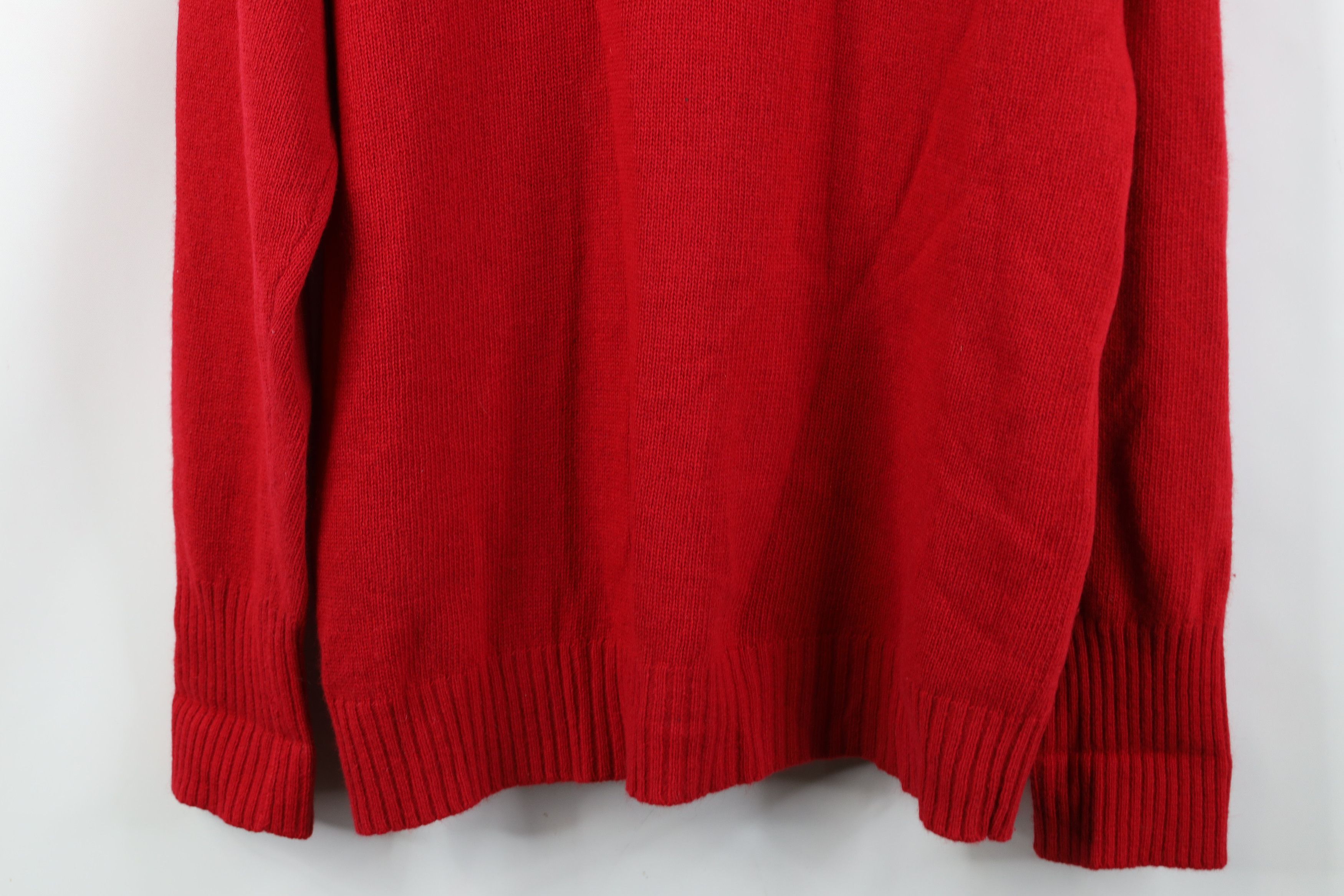Vintage Vintage 90s Streetwear Lambswool Knit Collared Sweater Red Size L / US 10 / IT 46 - 3 Thumbnail