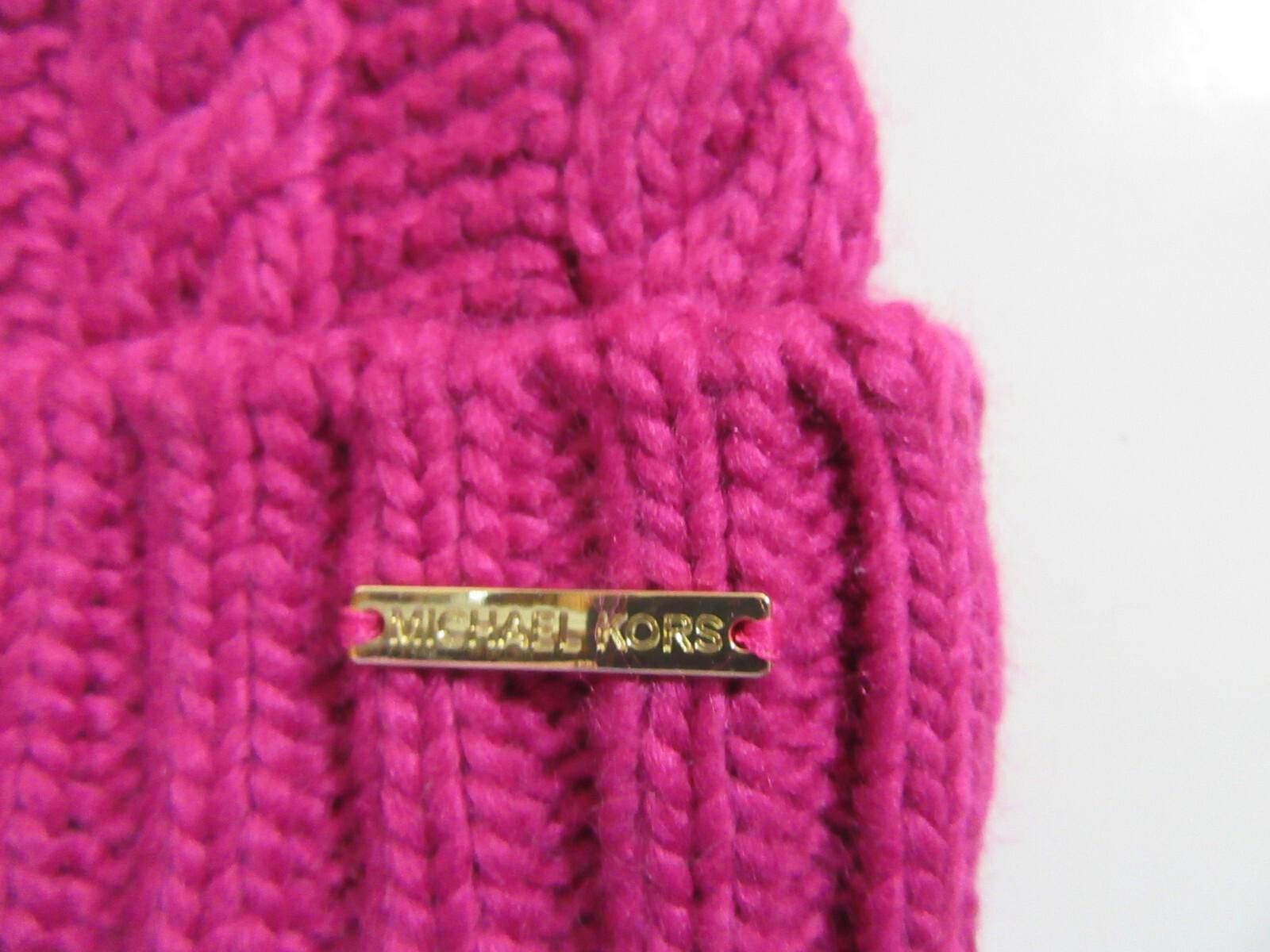 Michael Kors Michael Kors Cable Knit Hat Fuchsia One Size NWT NEW Size ONE SIZE - 2 Thumbnail