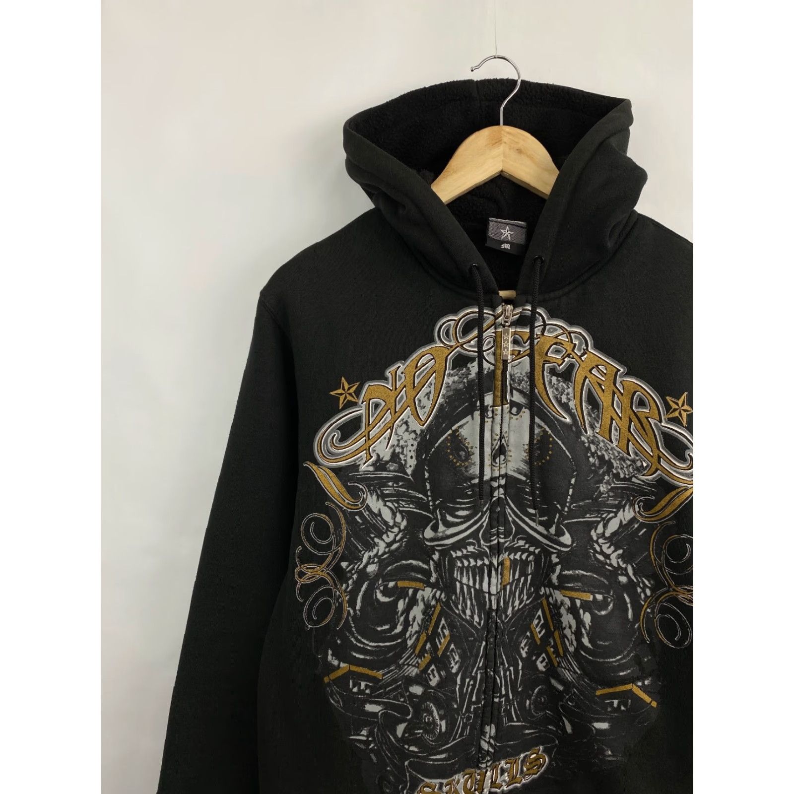 No Fear VINTAGE No Fear Skull Bones Affliction Zip Up Hoodie Shirt Mens M Black Size US M / EU 48-50 / 2 - 3 Thumbnail