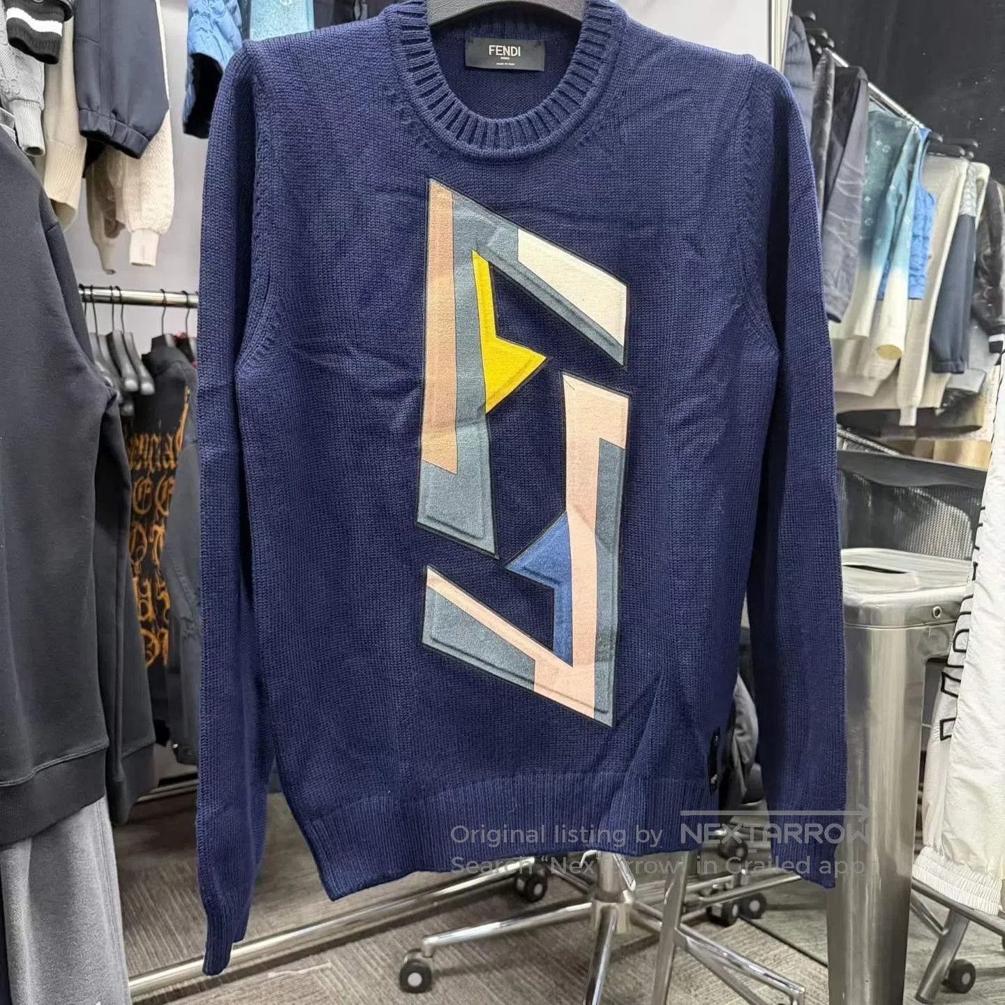 Fendi FENDI Deep Blue Double F Knit Cashmere Sweater. Size US S / EU 44-46 / 1 - 1 Thumbnail