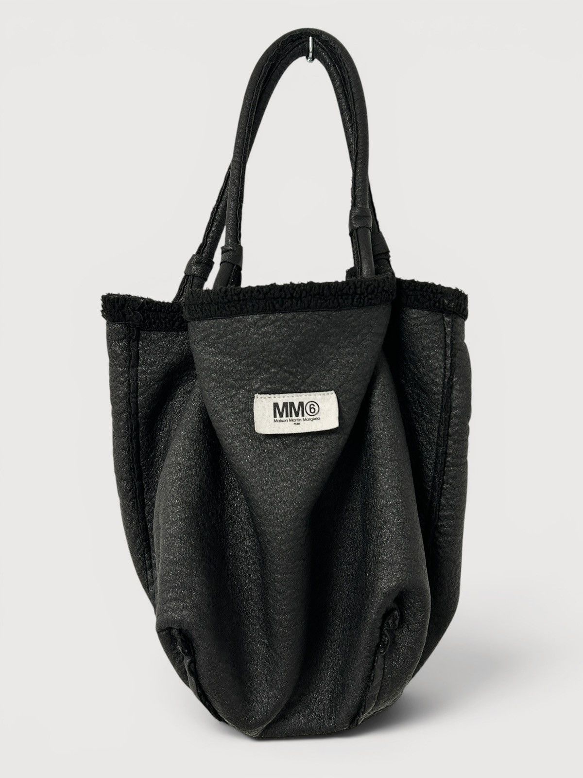 Maison Margiela “Noir Nomade” Reversible Shearling Tote Bag Size ONE SIZE - 3 Thumbnail