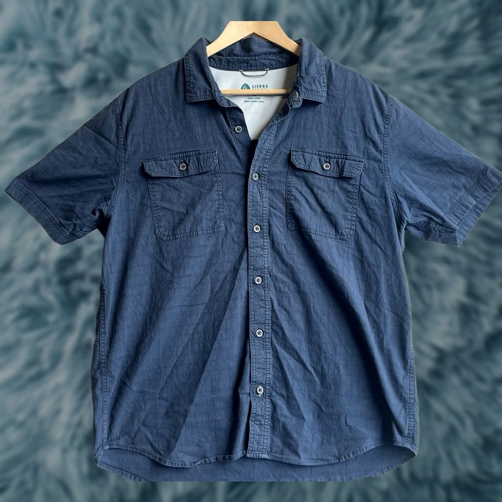Sierra Designs Sierra Designs Shirt Mens XL Button Up Blue Cotton Outdoor Hiking Utility Button Size US XL / EU 56 / 4 - 1 Thumbnail