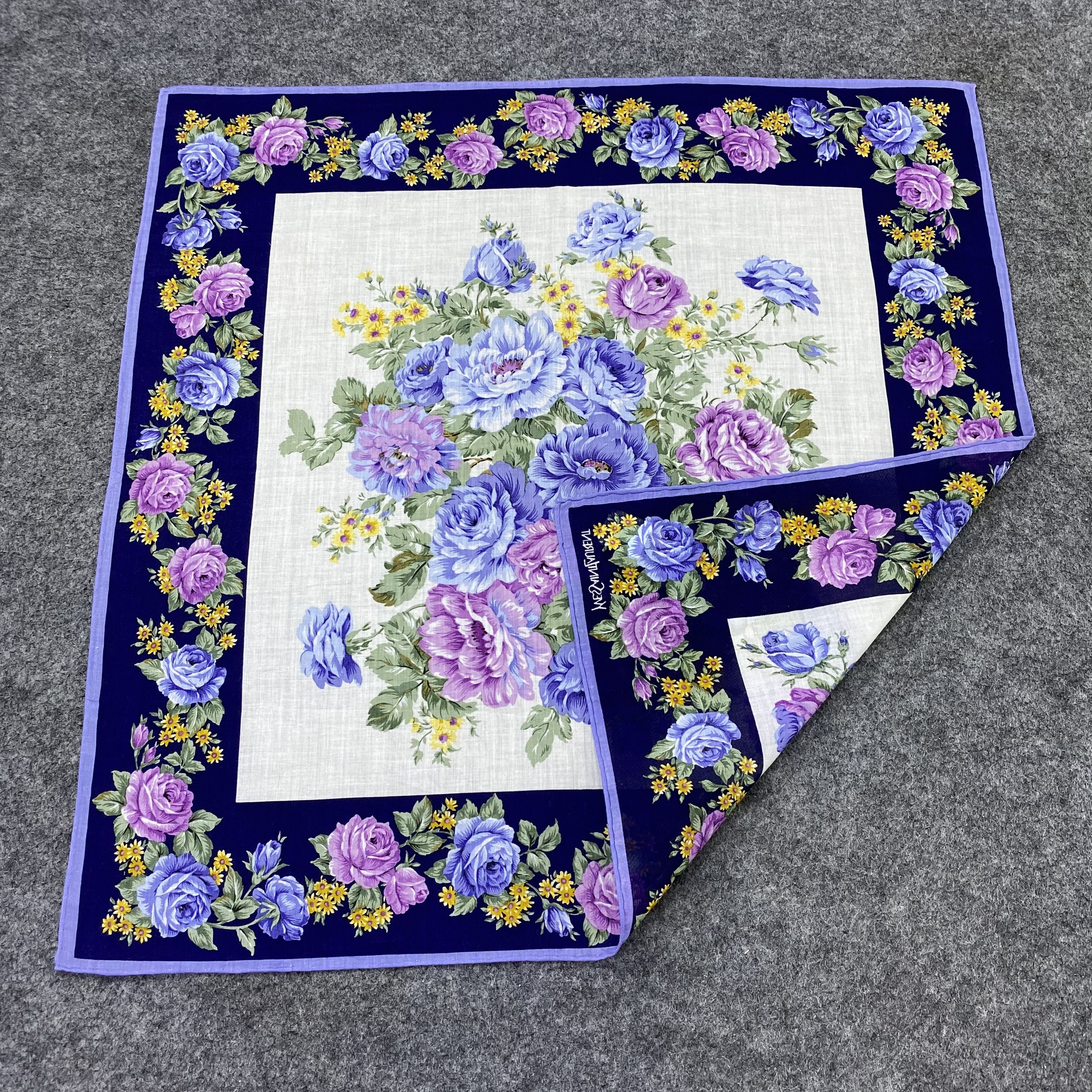 Yves Saint Laurent Yves Saint Lauren Handkerchief Neckerchief Bandana-B1878 Size ONE SIZE - 5 Thumbnail