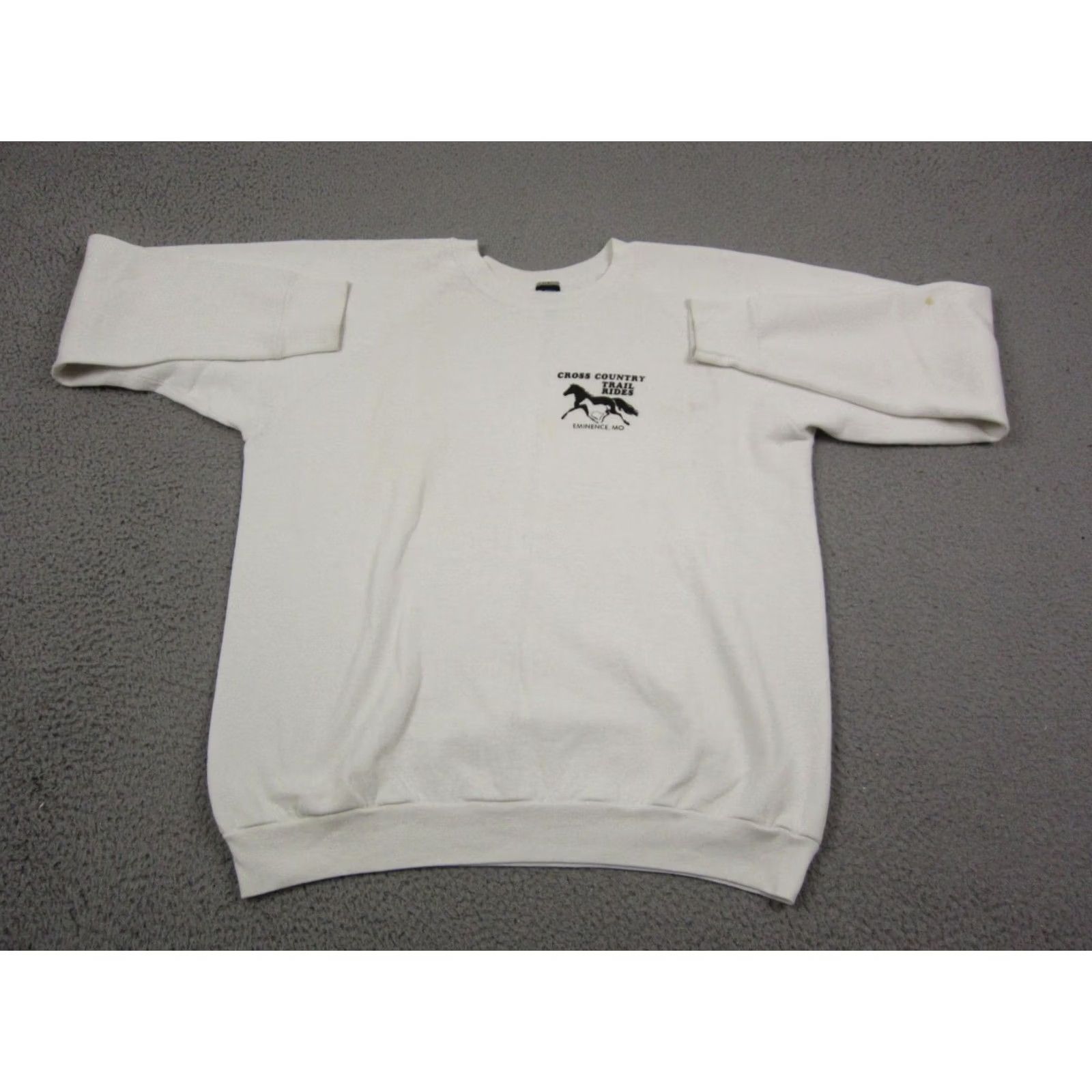 Vintage Vintage Cross Country Trail Rides Sweatshirt Mens XL White USA Made Screen Star 90s Pullover Crew Neck Long Sleeve Fleece Shirt Size US XL / EU 56 / 4 - 2 Thumbnail