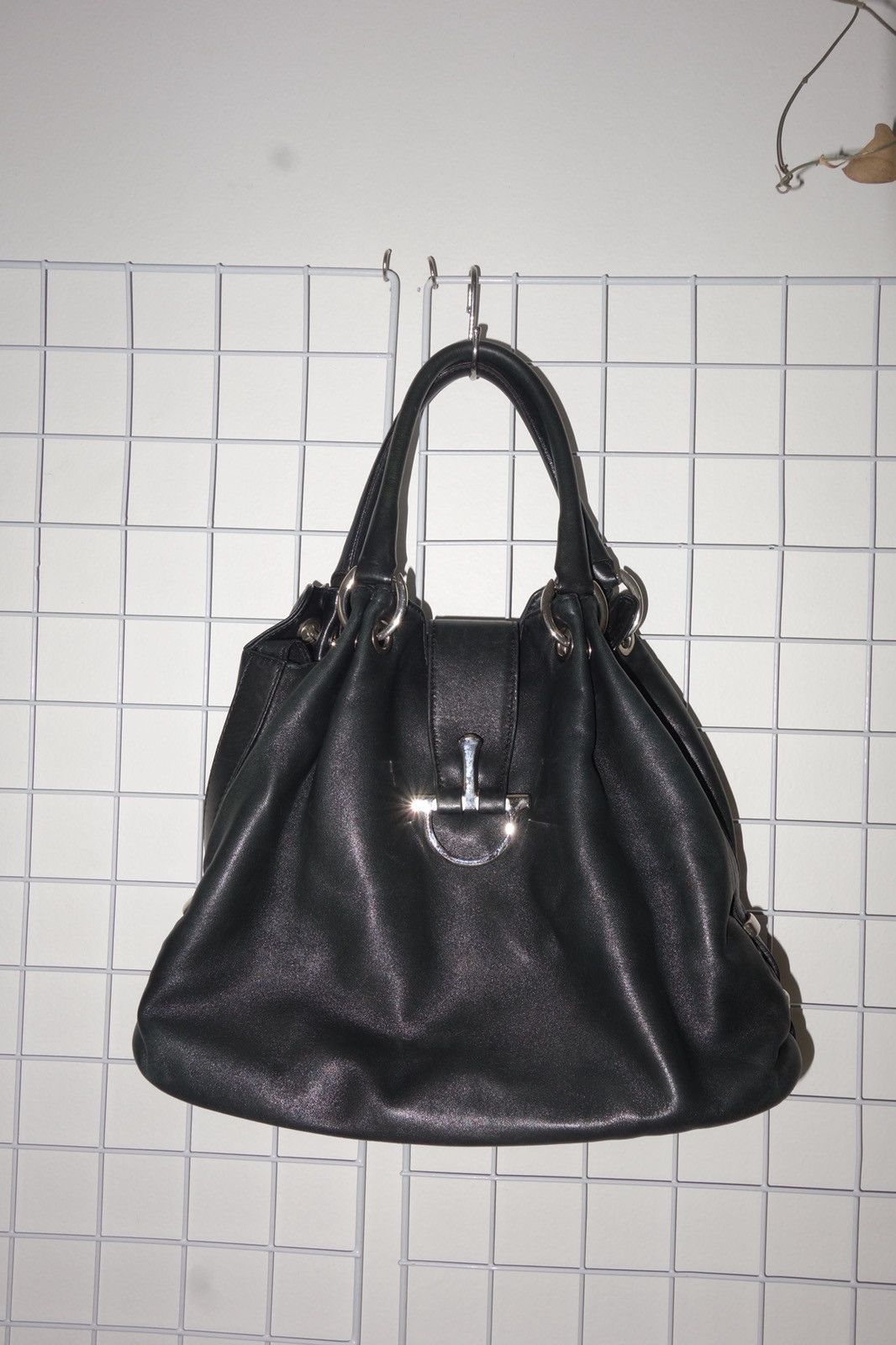 Other Vintage Dark Charcoal/Black Scuola del Cuoio Handbag Size ONE SIZE - 6 Thumbnail