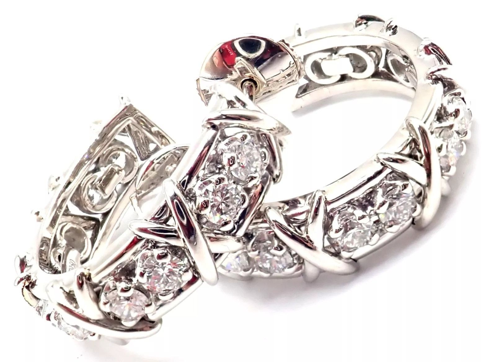 Tiffany & Co Stones Platinum Diamond Hoop Earrings
