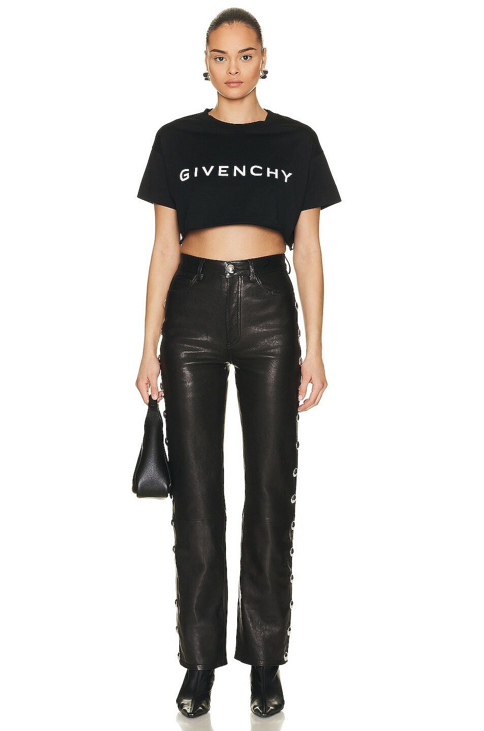 Givenchy o1srvl11e0825 Cropped T-Shirt in Black Size M / US 6-8 / IT 42-44 - 4 Thumbnail
