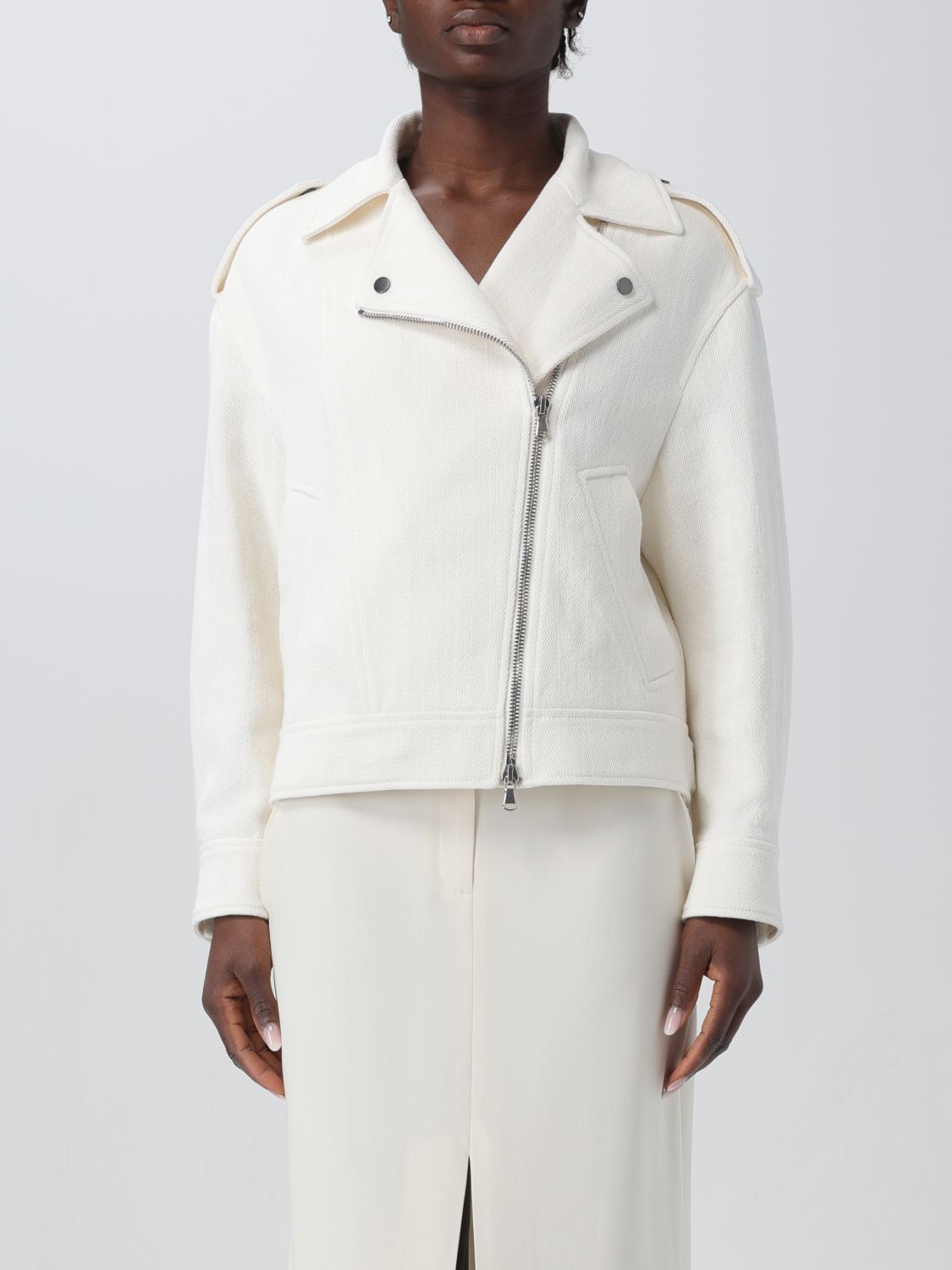 image of Brunello Cucinelli Jacket Woman White, Women's (Size Medium)